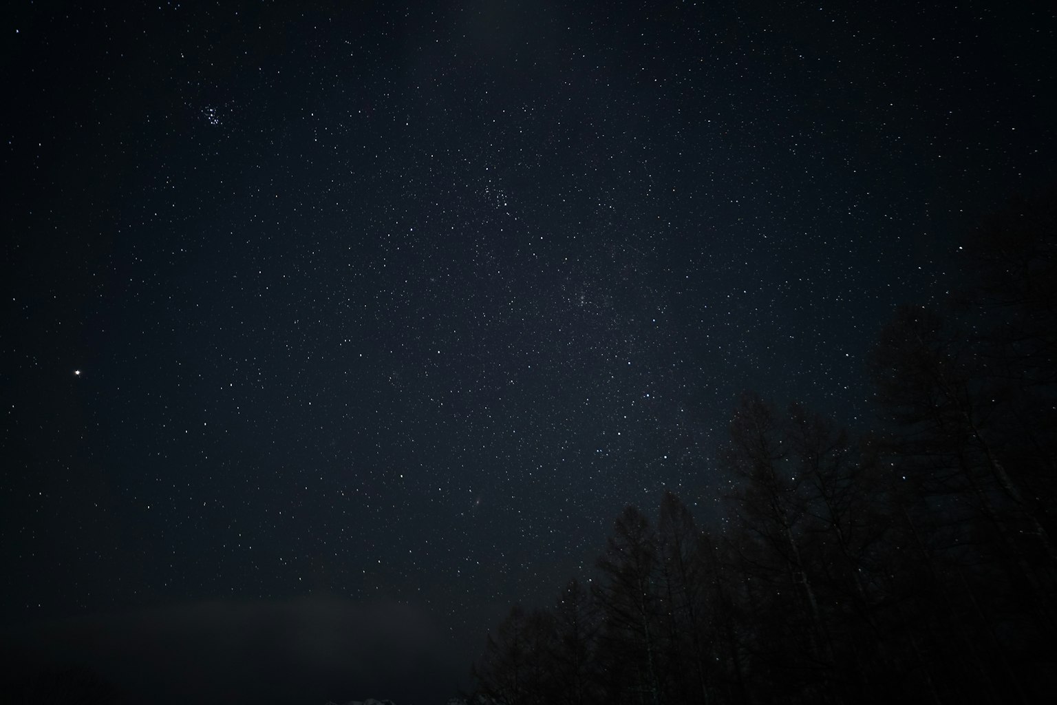 Banyak bintang tersebar di langit malam yang gelap