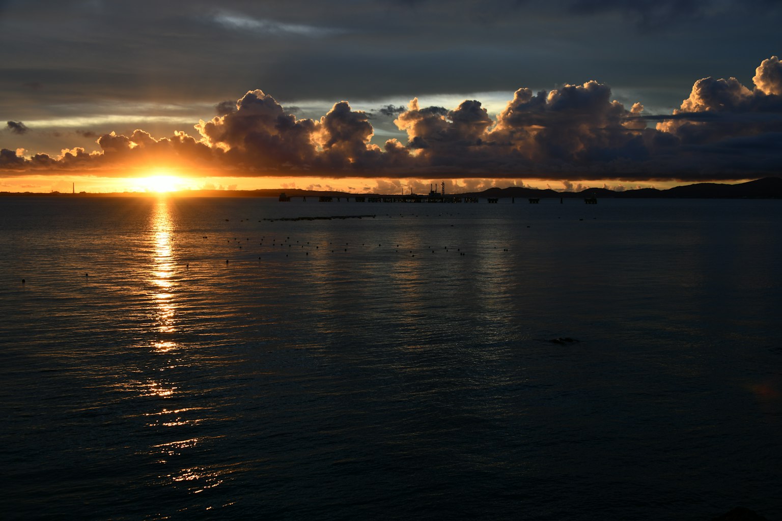 Beautiful landscape of the sunset over the sea