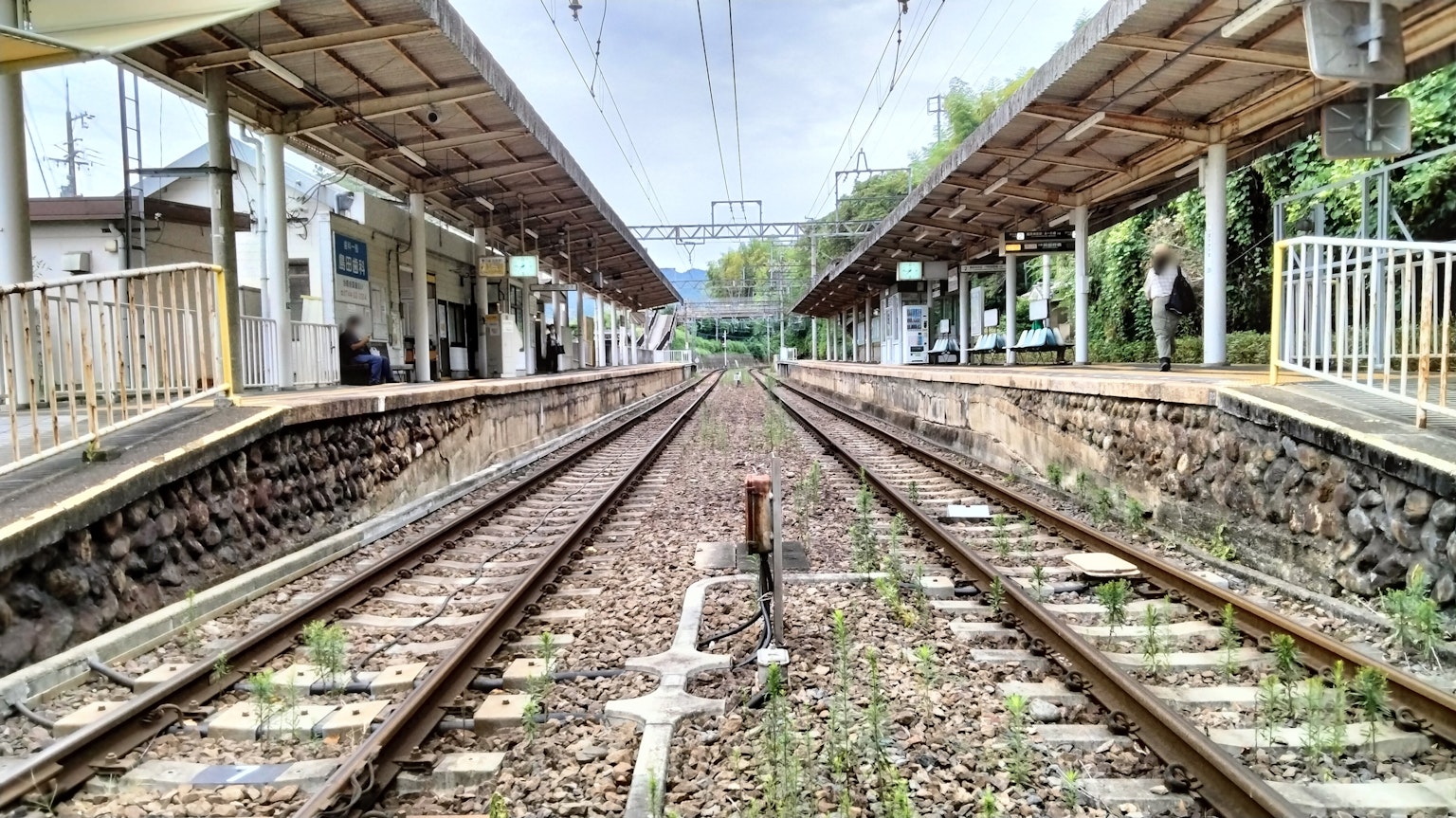 Cảnh nhìn của sân ga và đường ray tàu