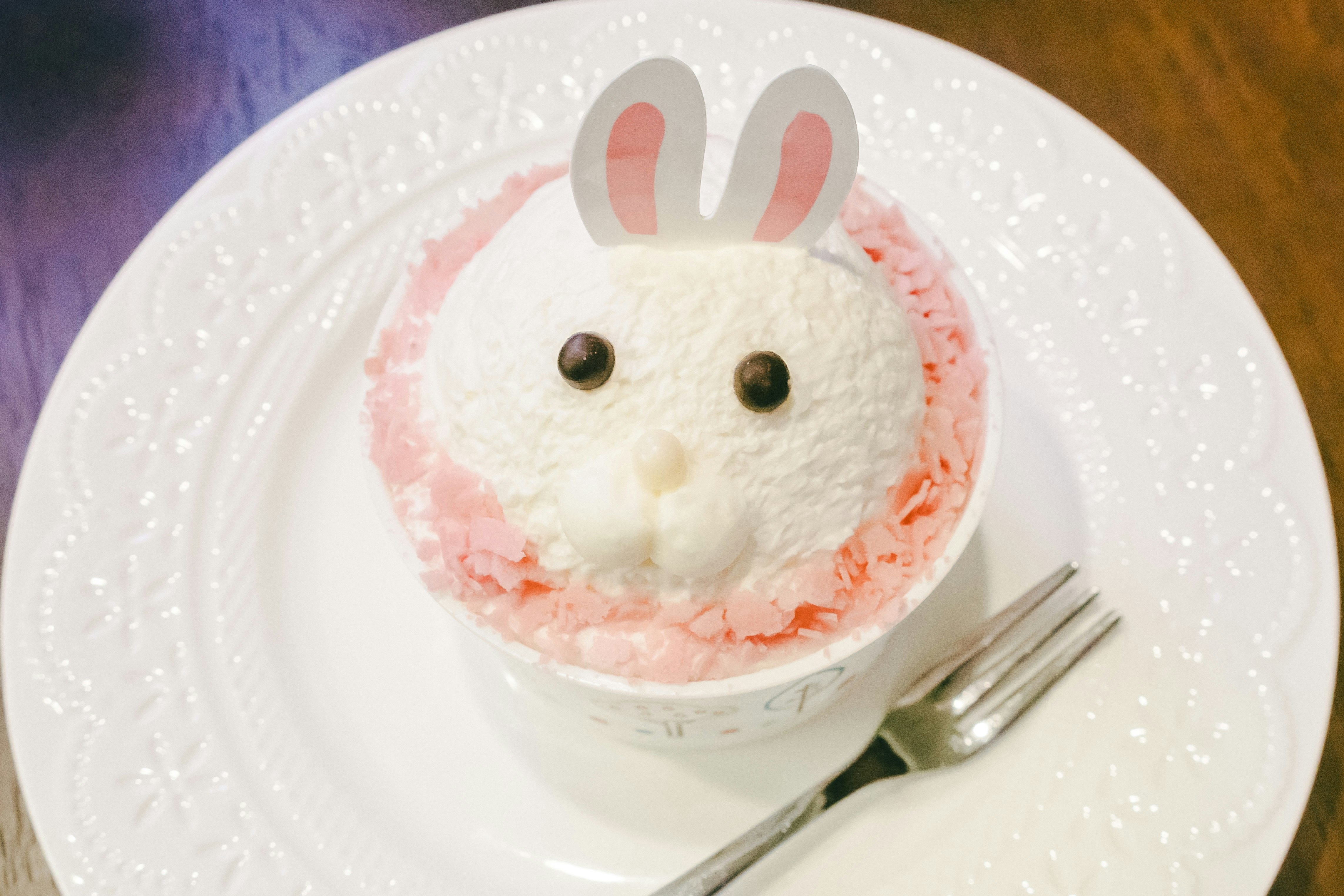 うさぎの形のショートケーキ