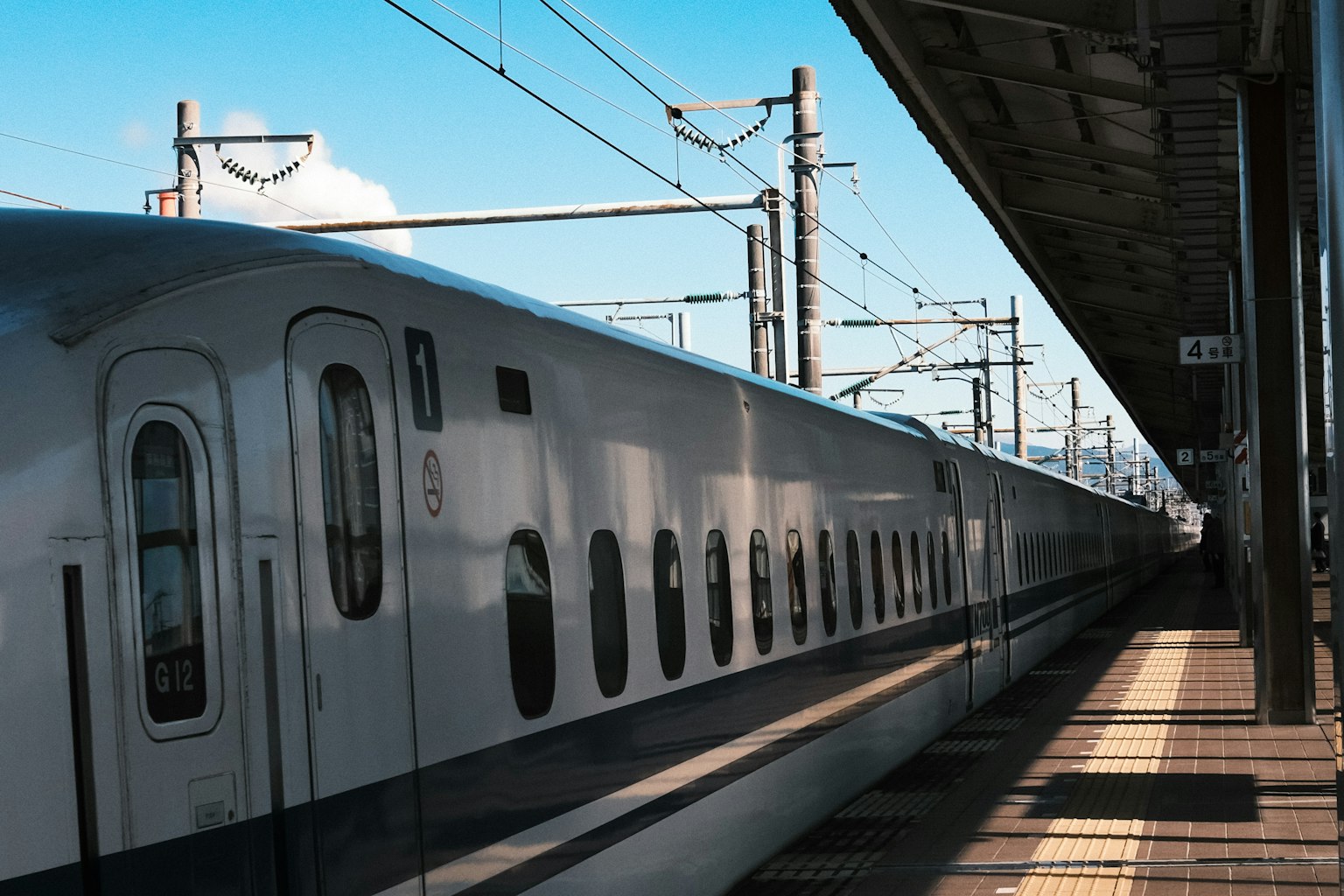 Shinkansen yang diparkir di stasiun