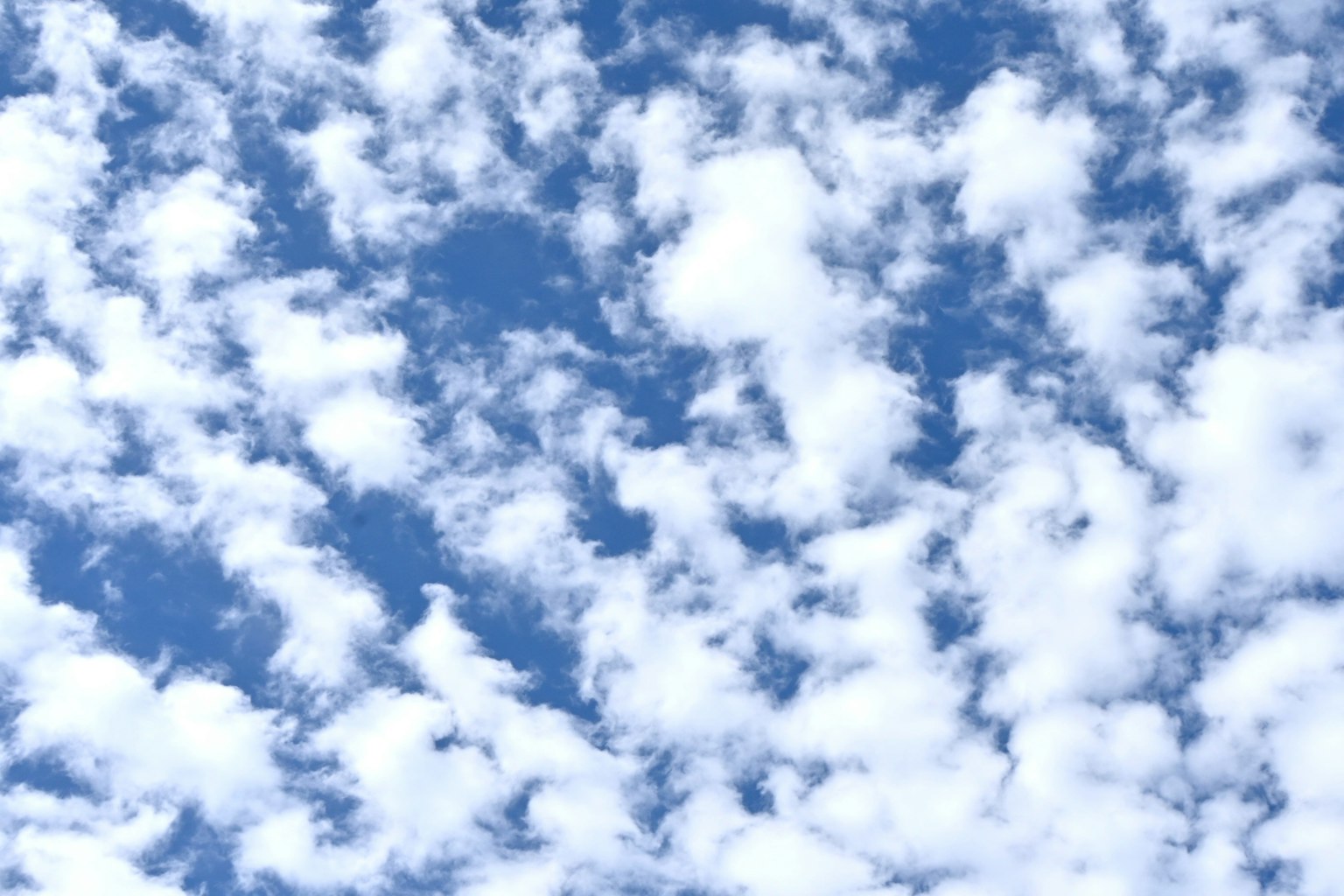 Vista di un cielo blu punteggiato di nuvole bianche