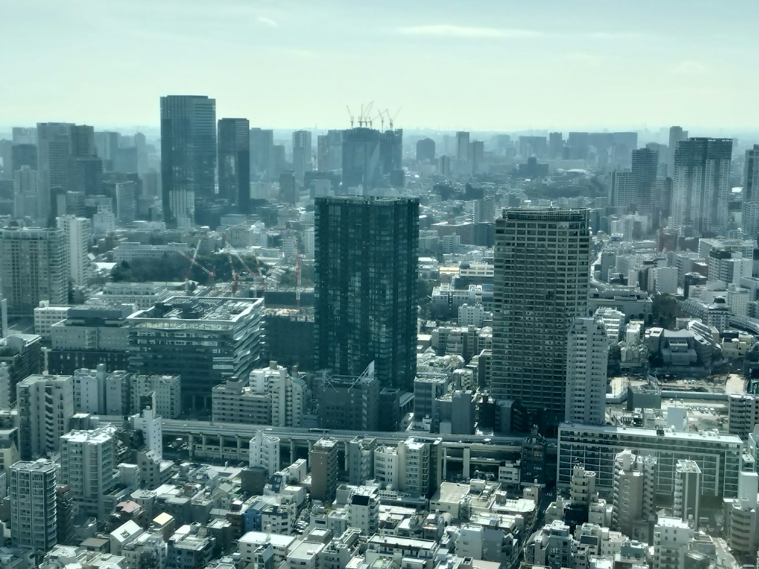 Panoramic view of skyscrapers in Tokyo