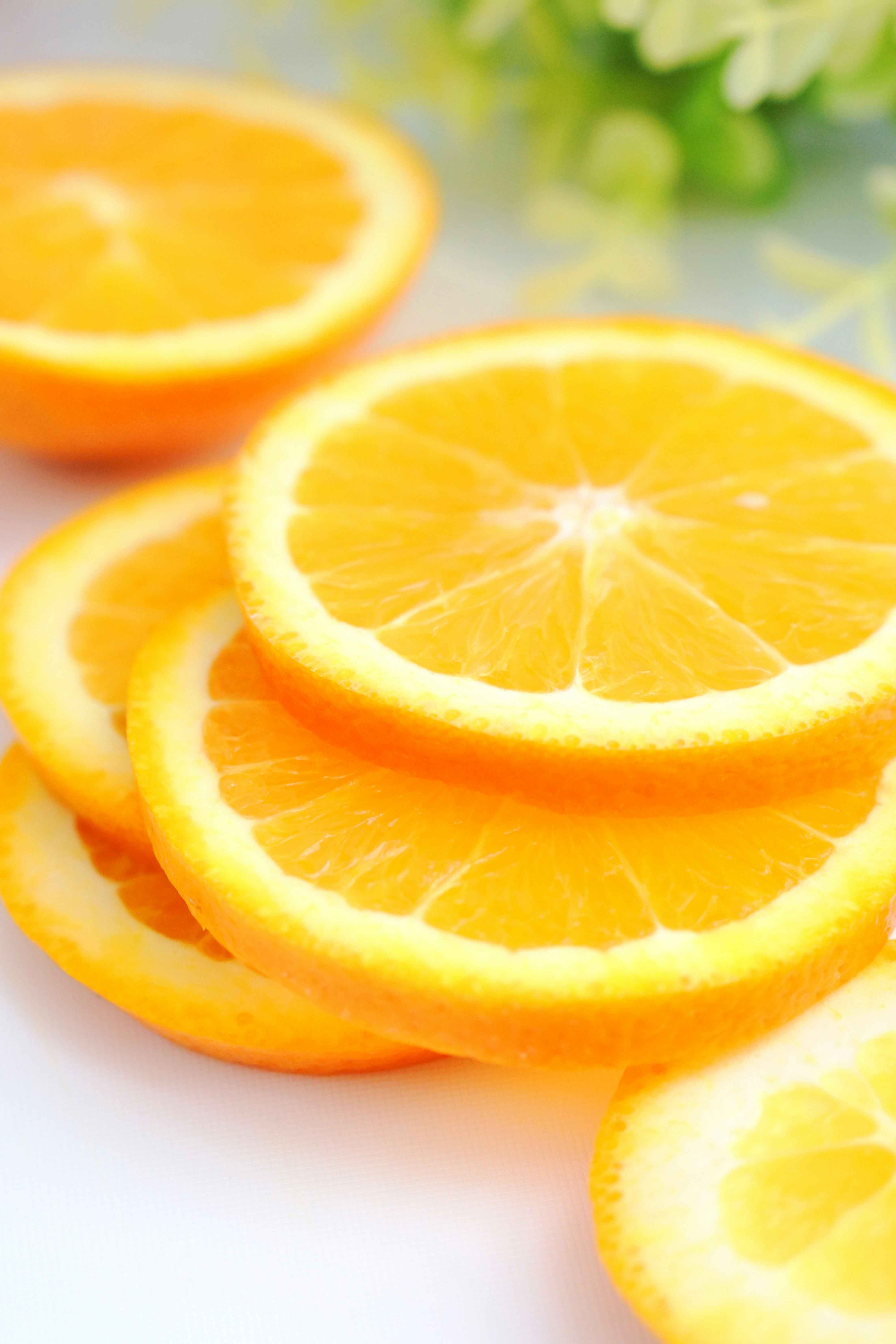 orange slices on a white plate