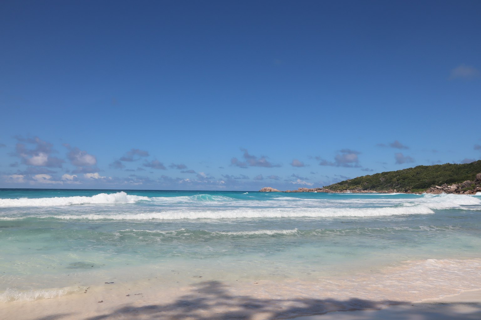 Beautiful beach landscape with blue ocean and white sand