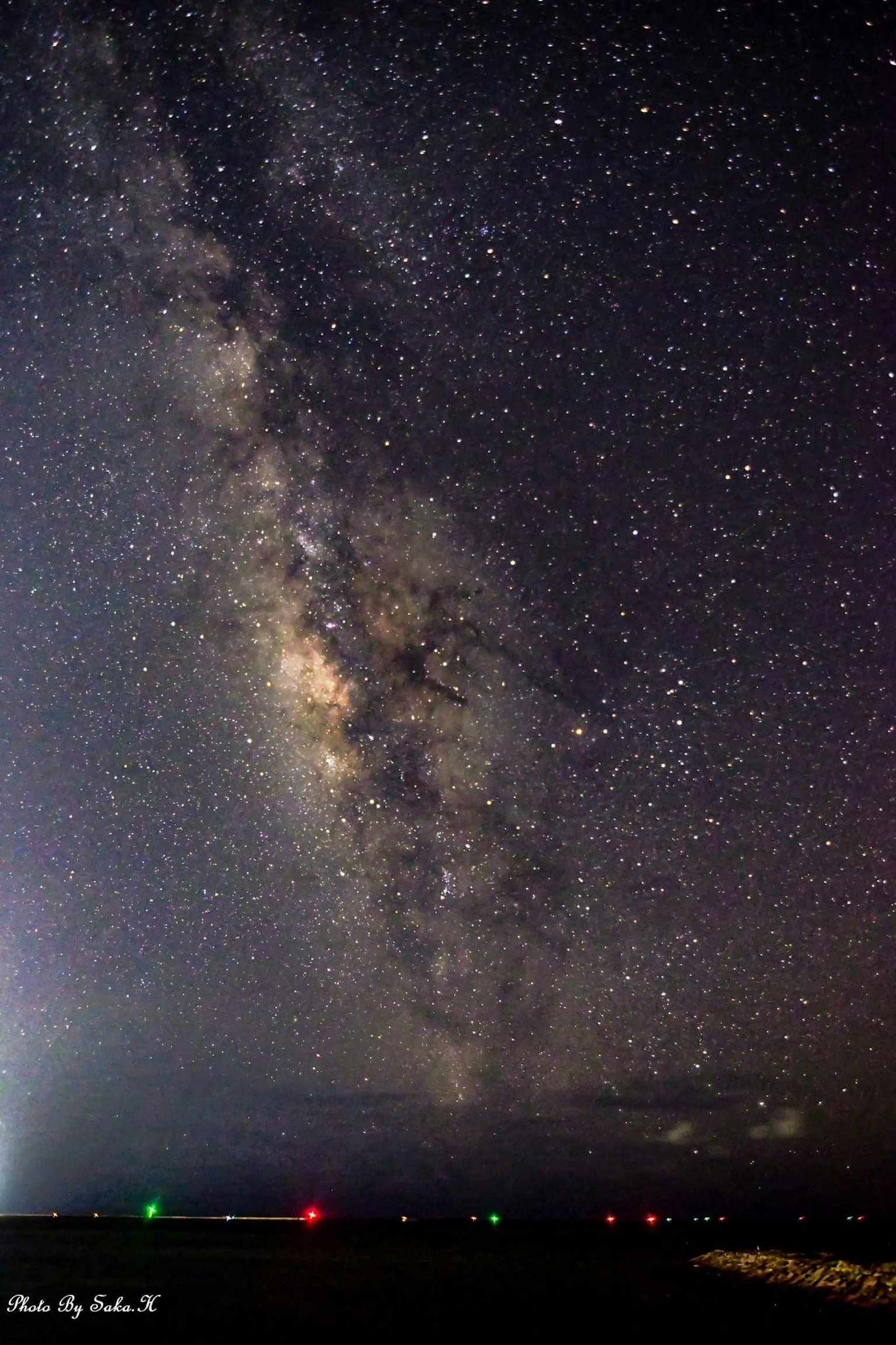 Beautiful night sky with the Milky Way and shining stars