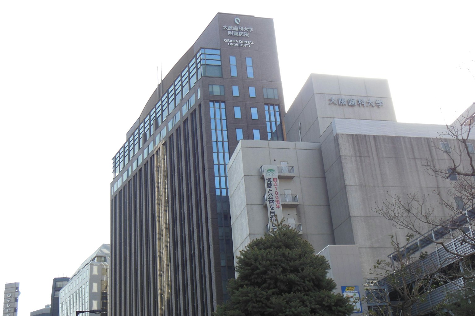 Edificio moderno con finestre di vetro circondato da verde