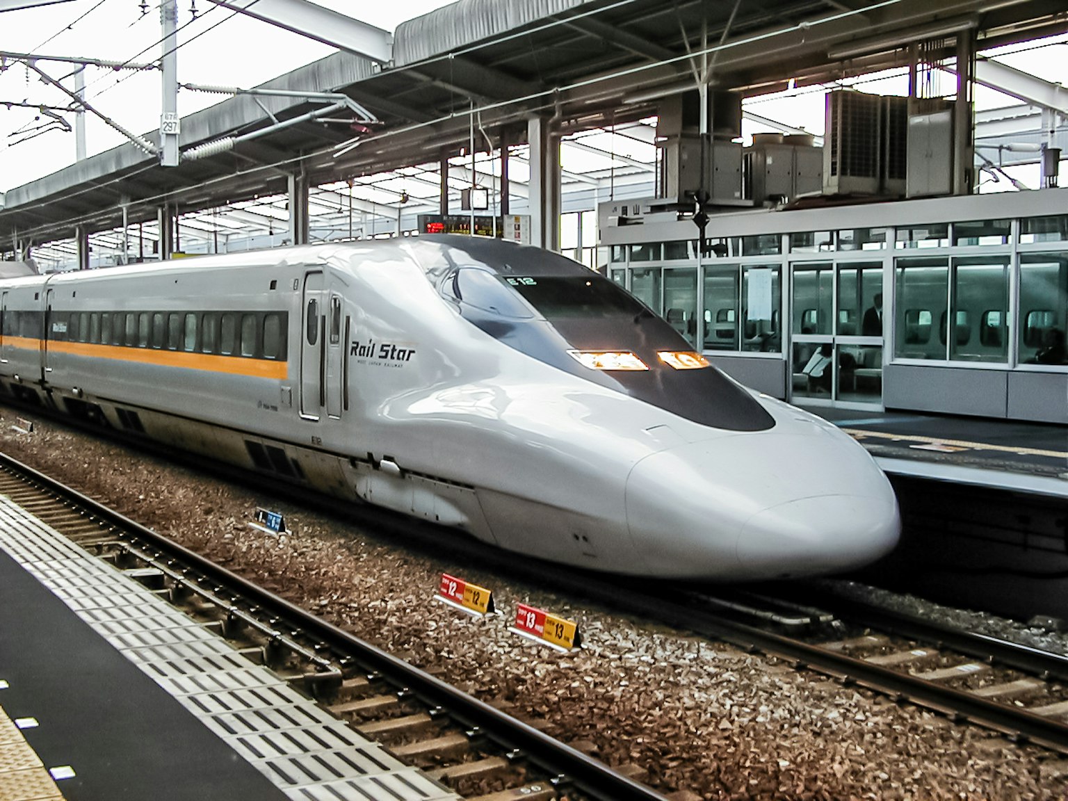 Tren Shinkansen en la estación con un diseño elegante