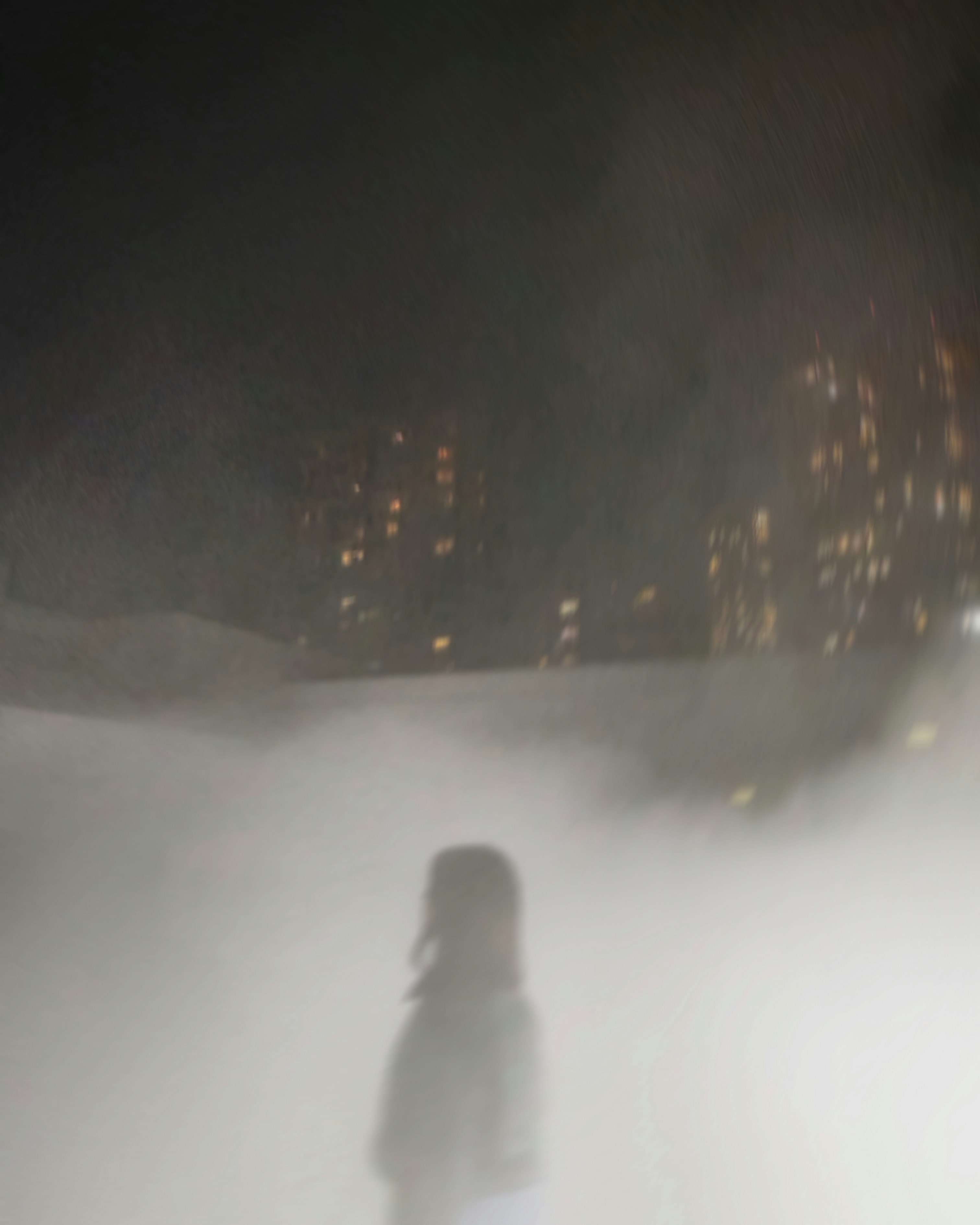 sagoma di una persona in piedi nella nebbia