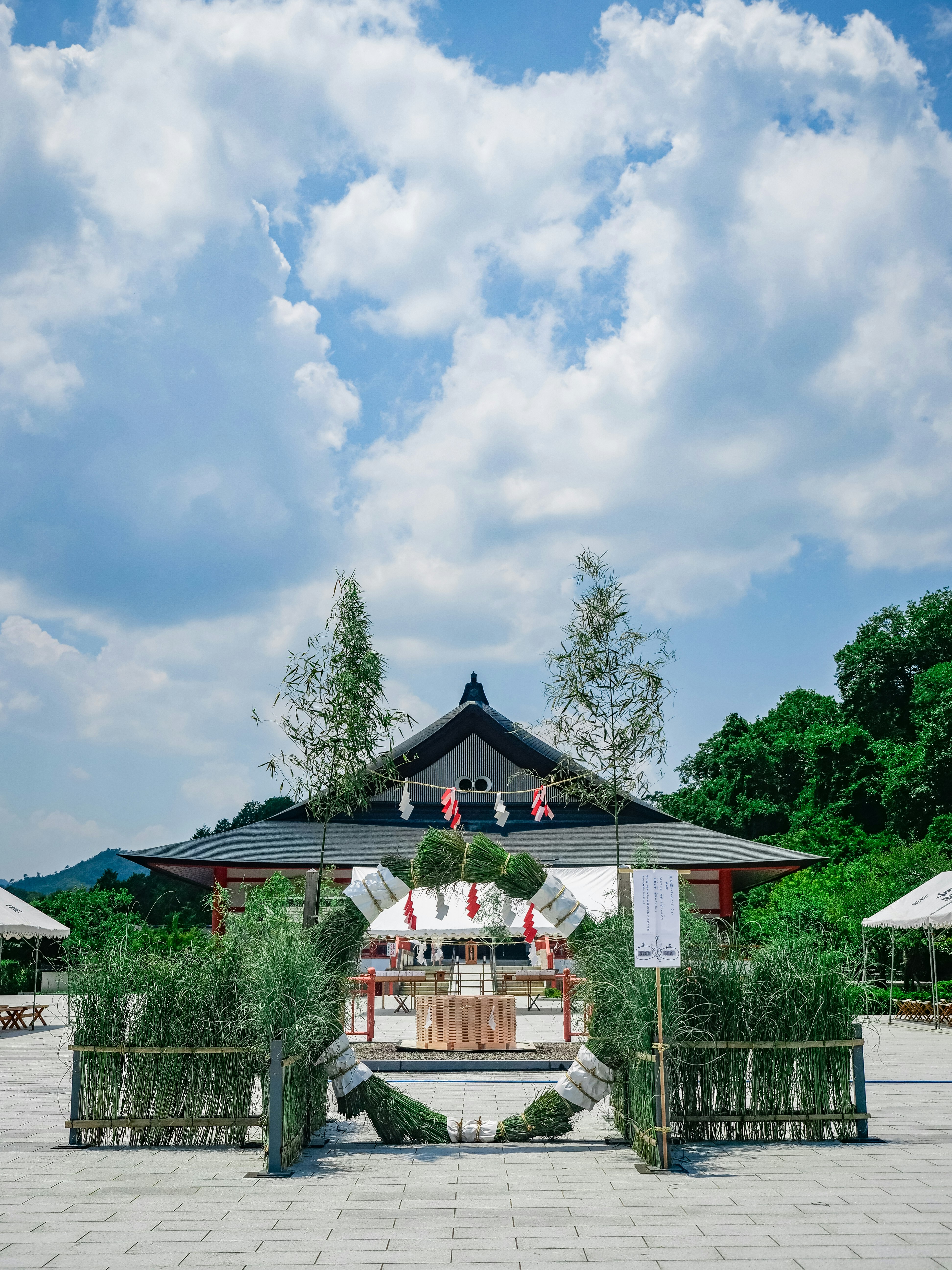 夏越の大祓の神社儀式会場