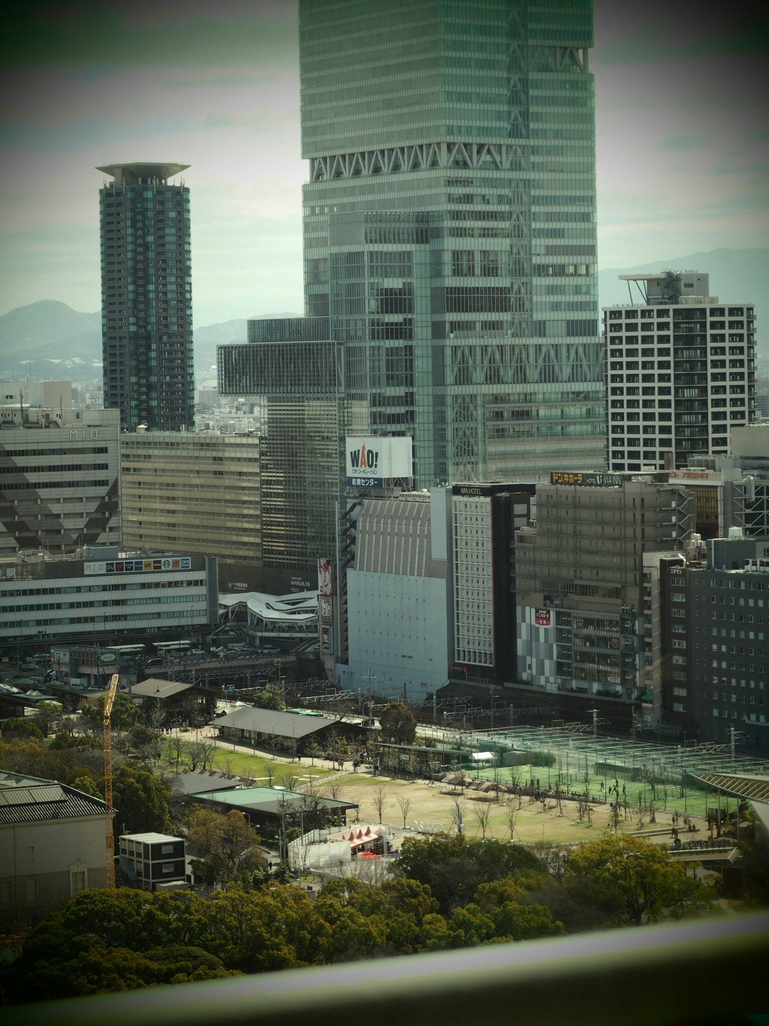 Urban landscape featuring skyscrapers and buildings