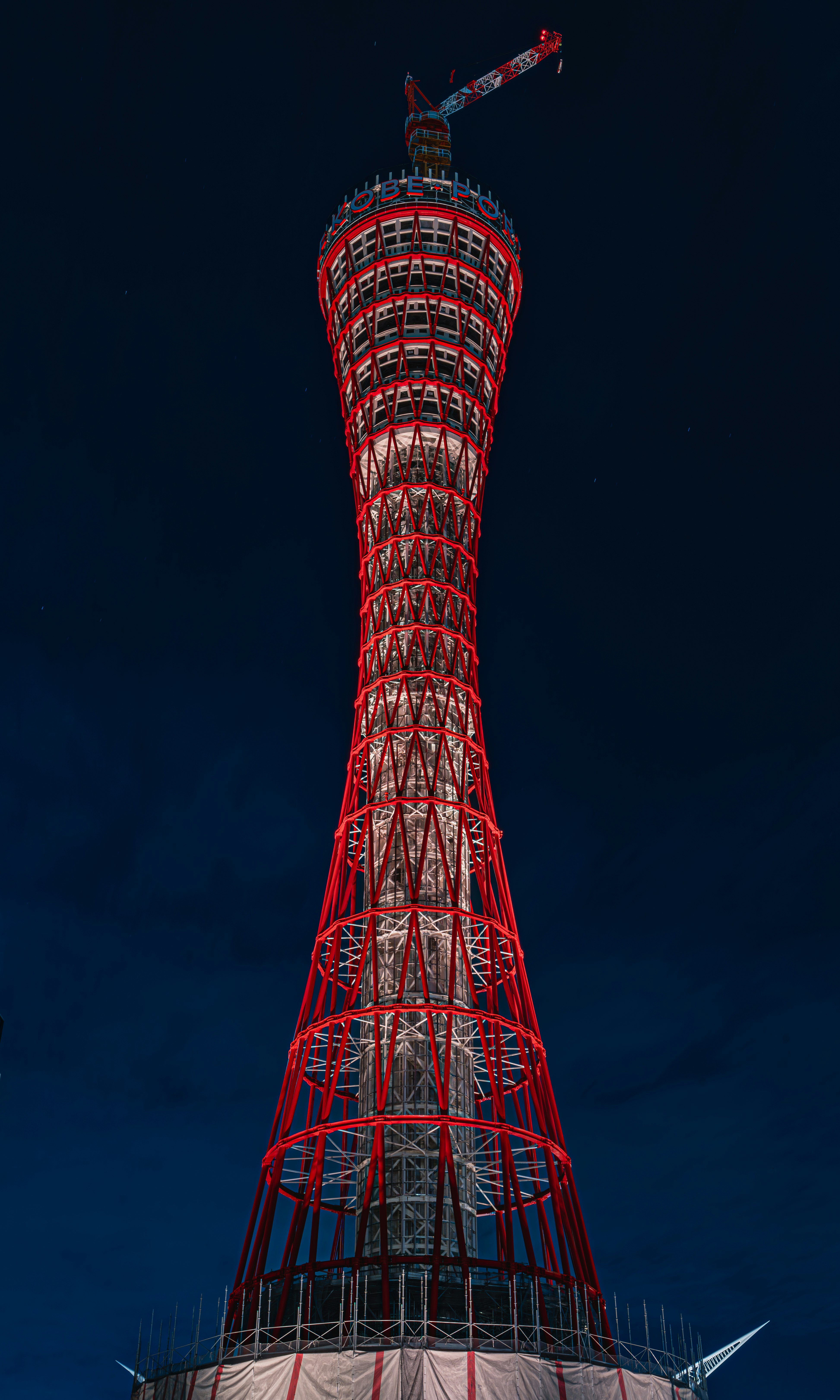 红色东京塔剪影映衬夜空