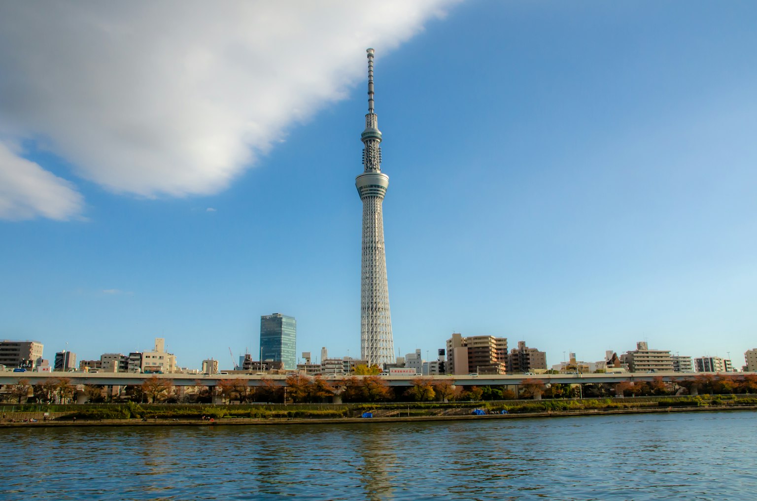Tokyo Skytree against a blue sky