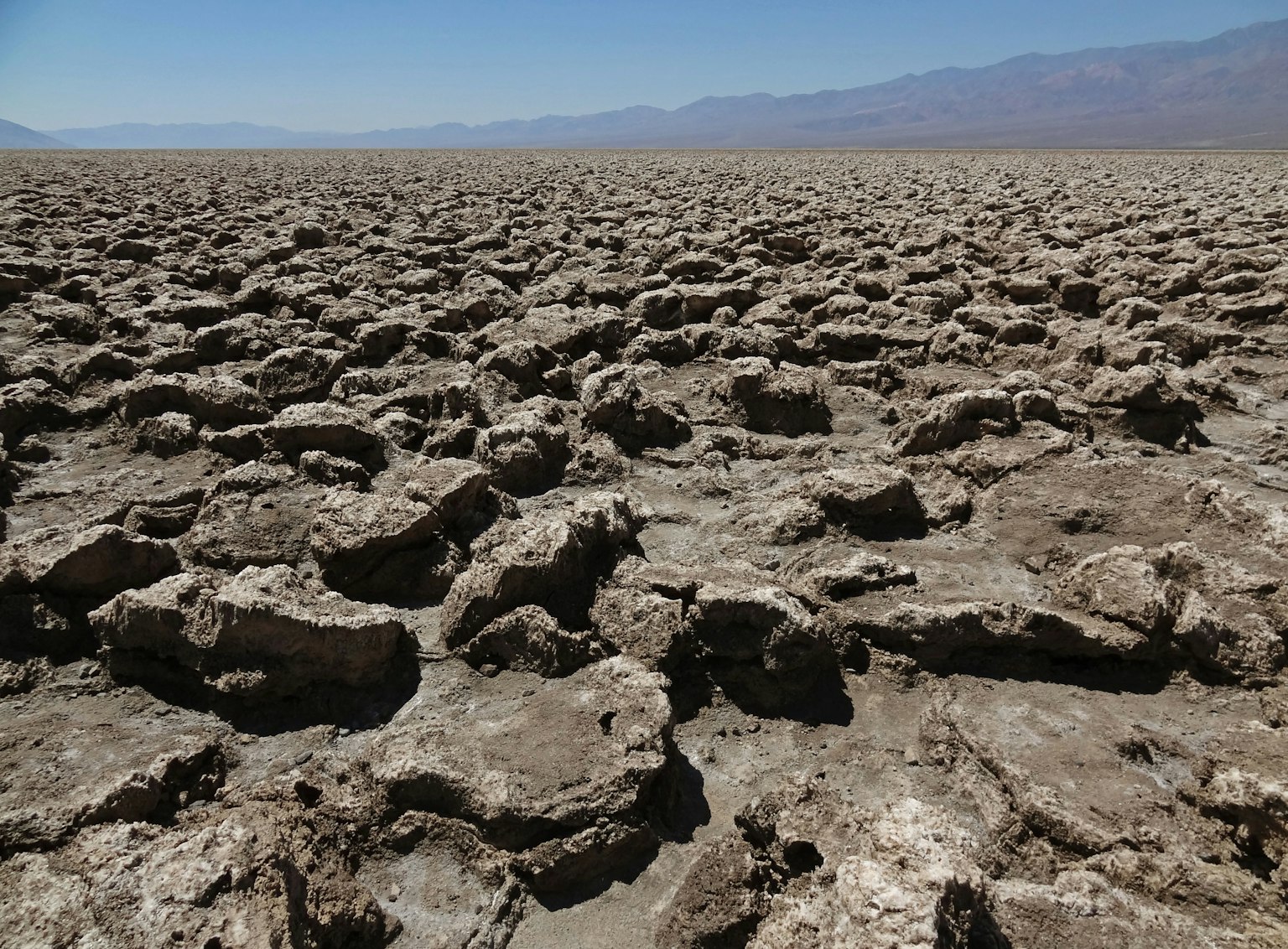 Paesaggio di terra secca crepata con un'ampia estensione