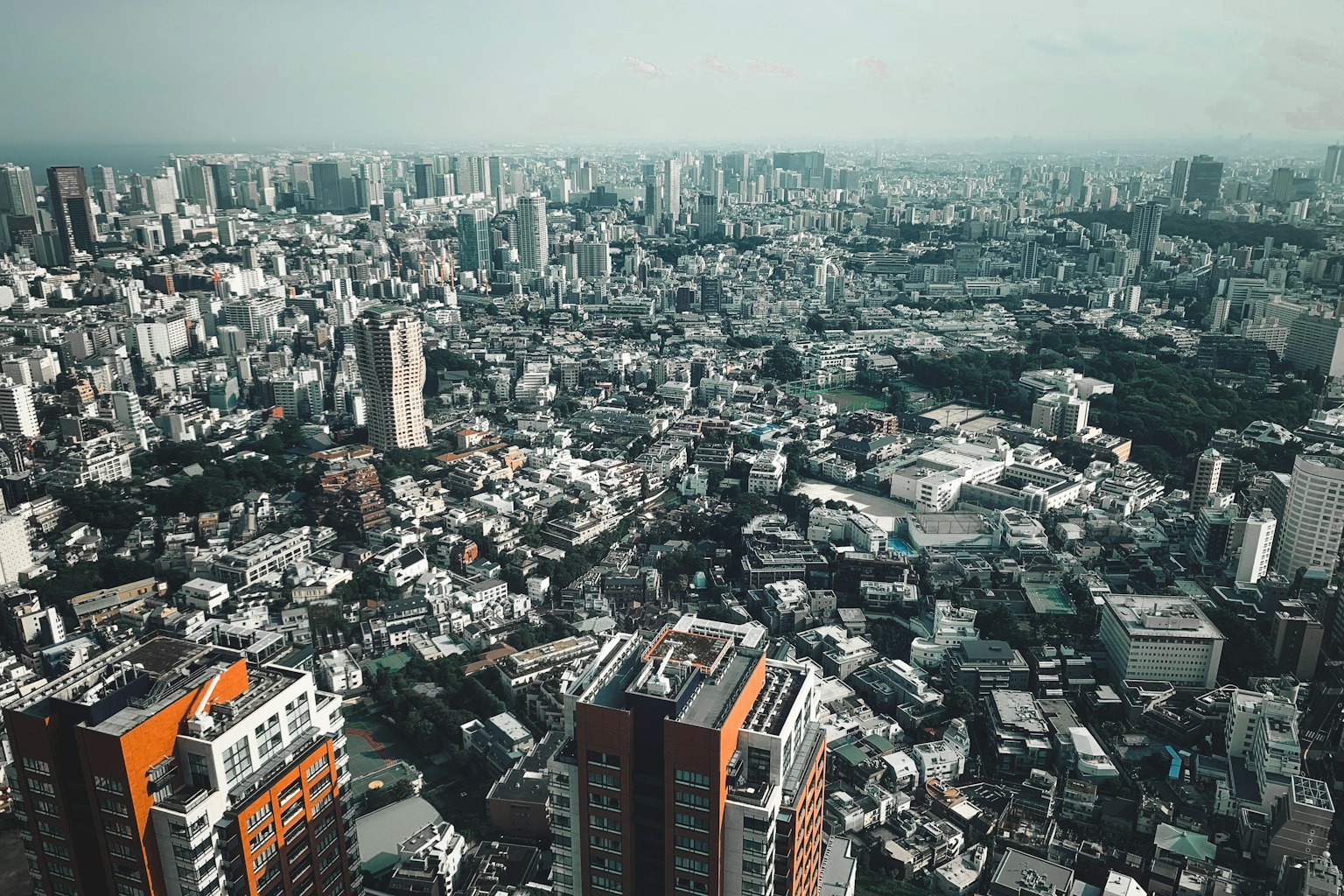 城市高楼和扩展社区的全景