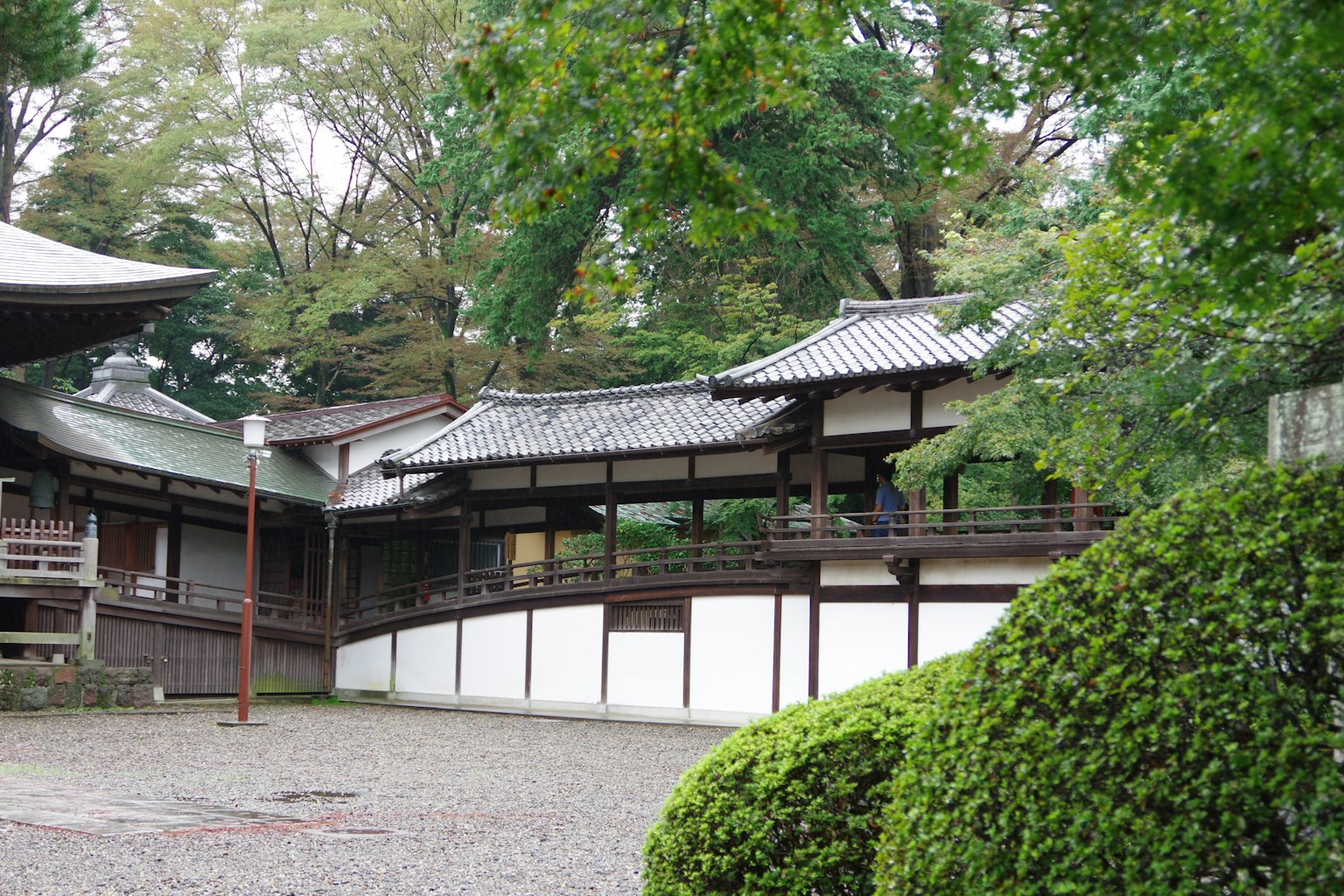 被绿树环绕的传统日本建筑