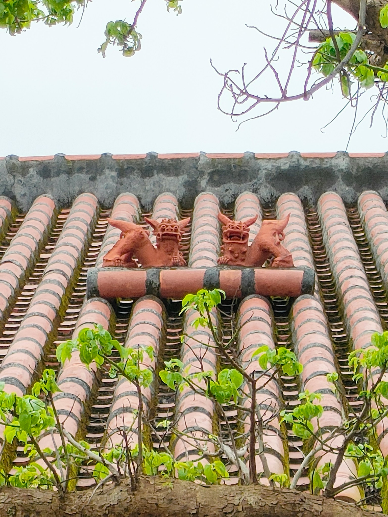 歷史建築，裝飾性屋頂瓦和雕塑