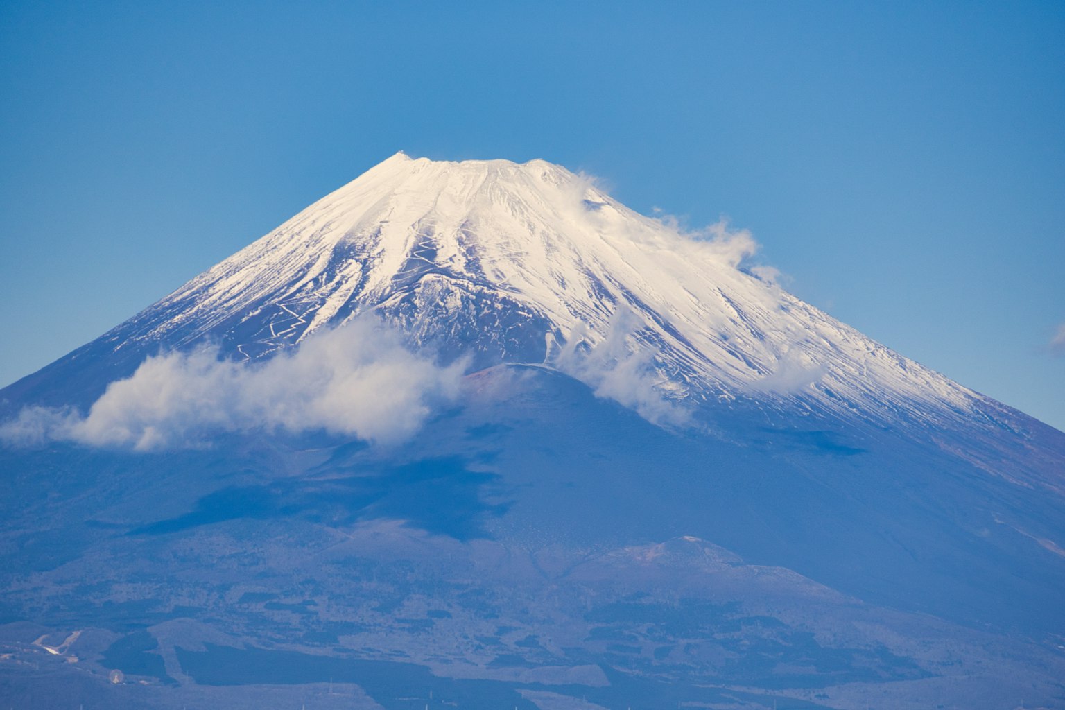 美麗的雪山富士山景觀