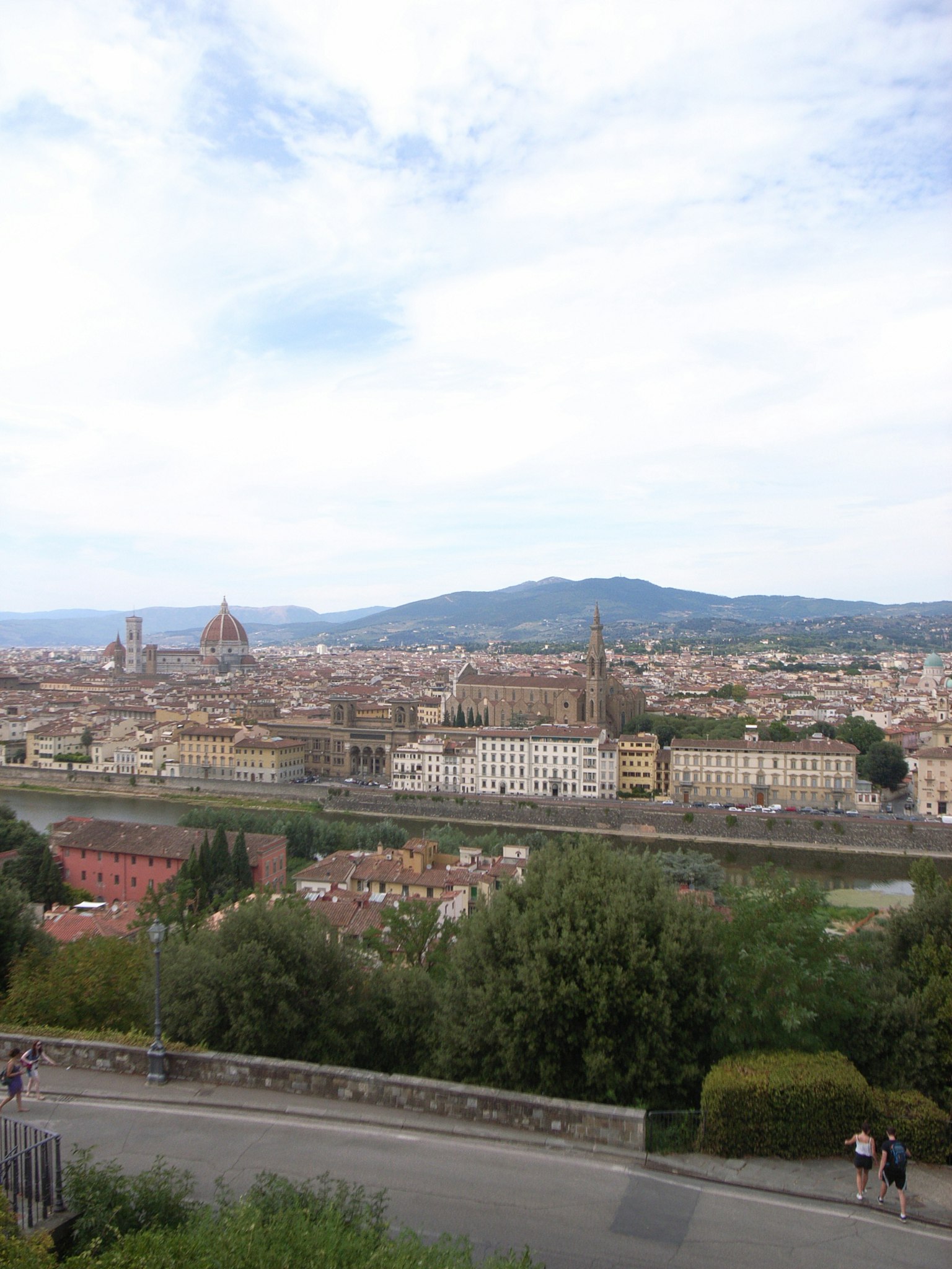 Vista panoramica dello skyline di Firenze con colline sullo sfondo