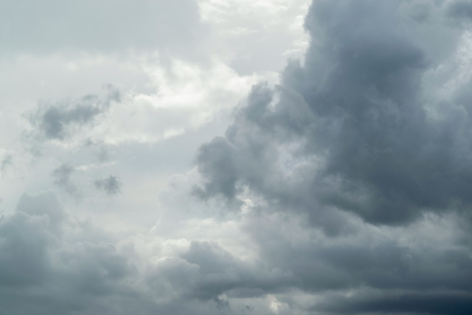 Sky filled with gray clouds