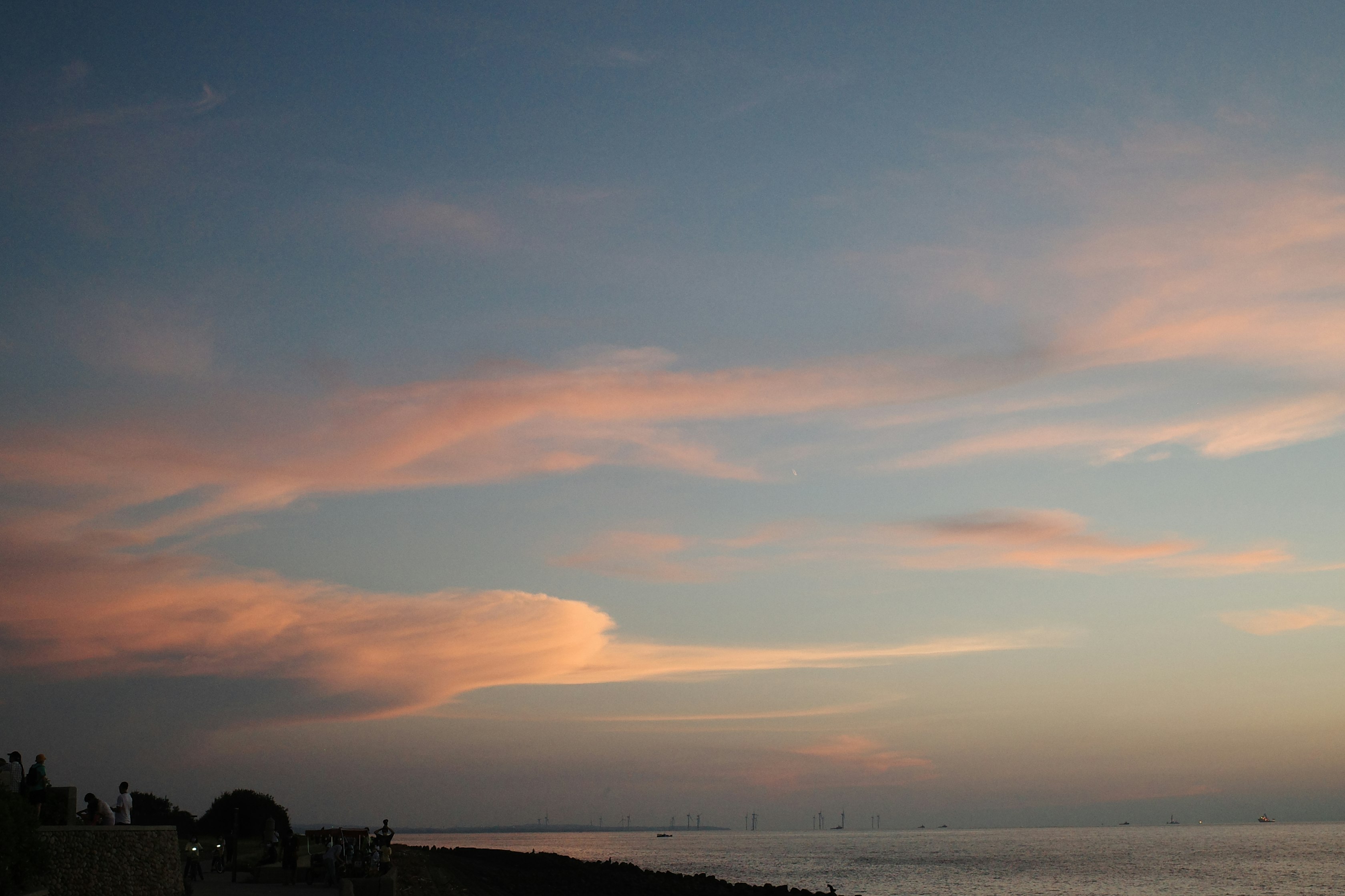 clouds and sky over a seaside at sunset
