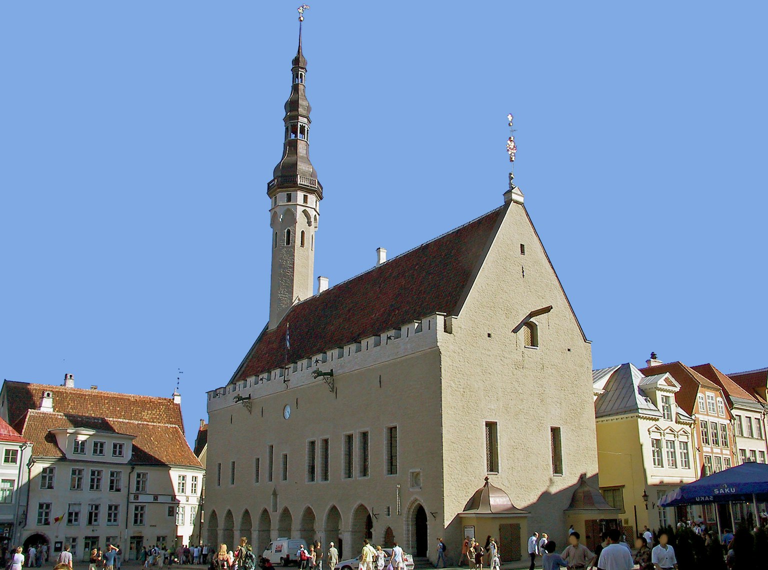 Tallinn Town Hall with distinctive tower and historic architecture