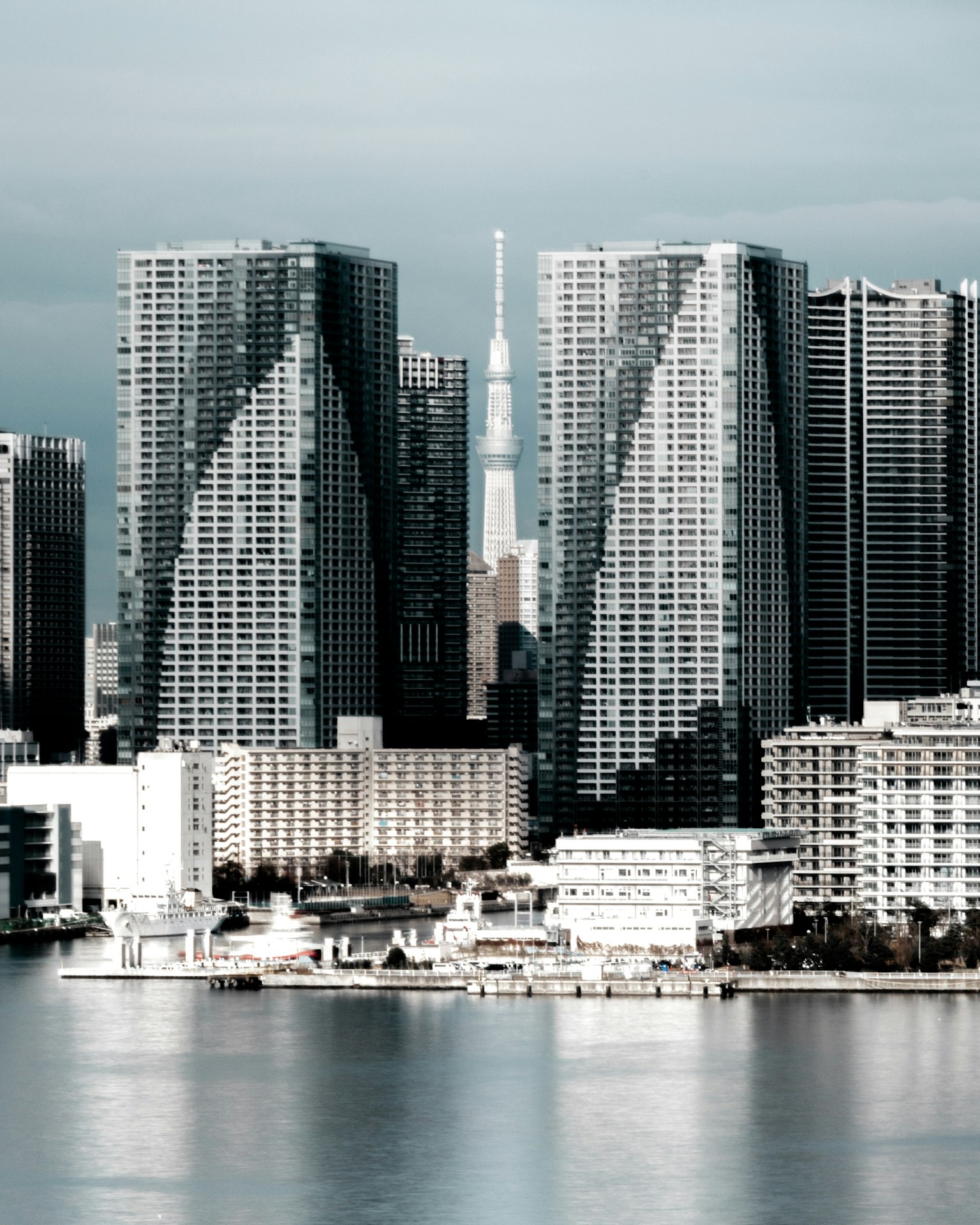 Urban landscape of Tokyo featuring skyscrapers and Tokyo Skytree in the background