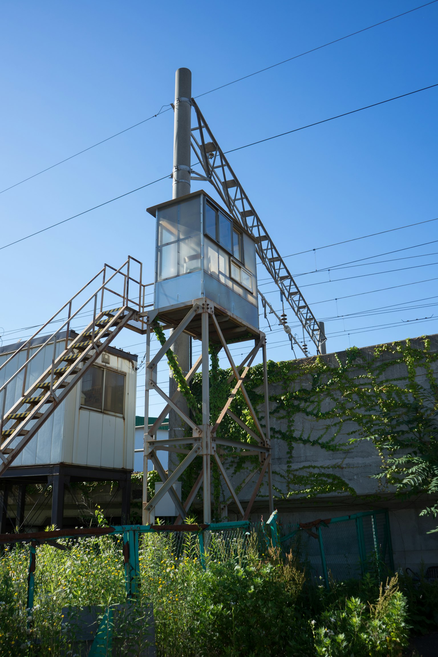 Railway signal tower with stairs