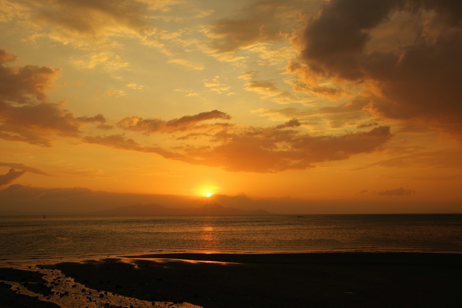 Beautiful landscape of sunset over the sea