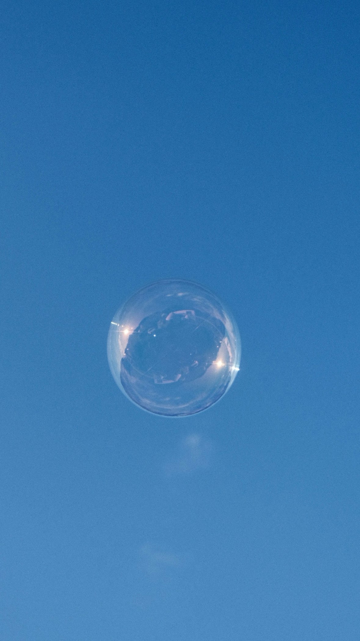 青空に浮かぶ大きなシャボン玉