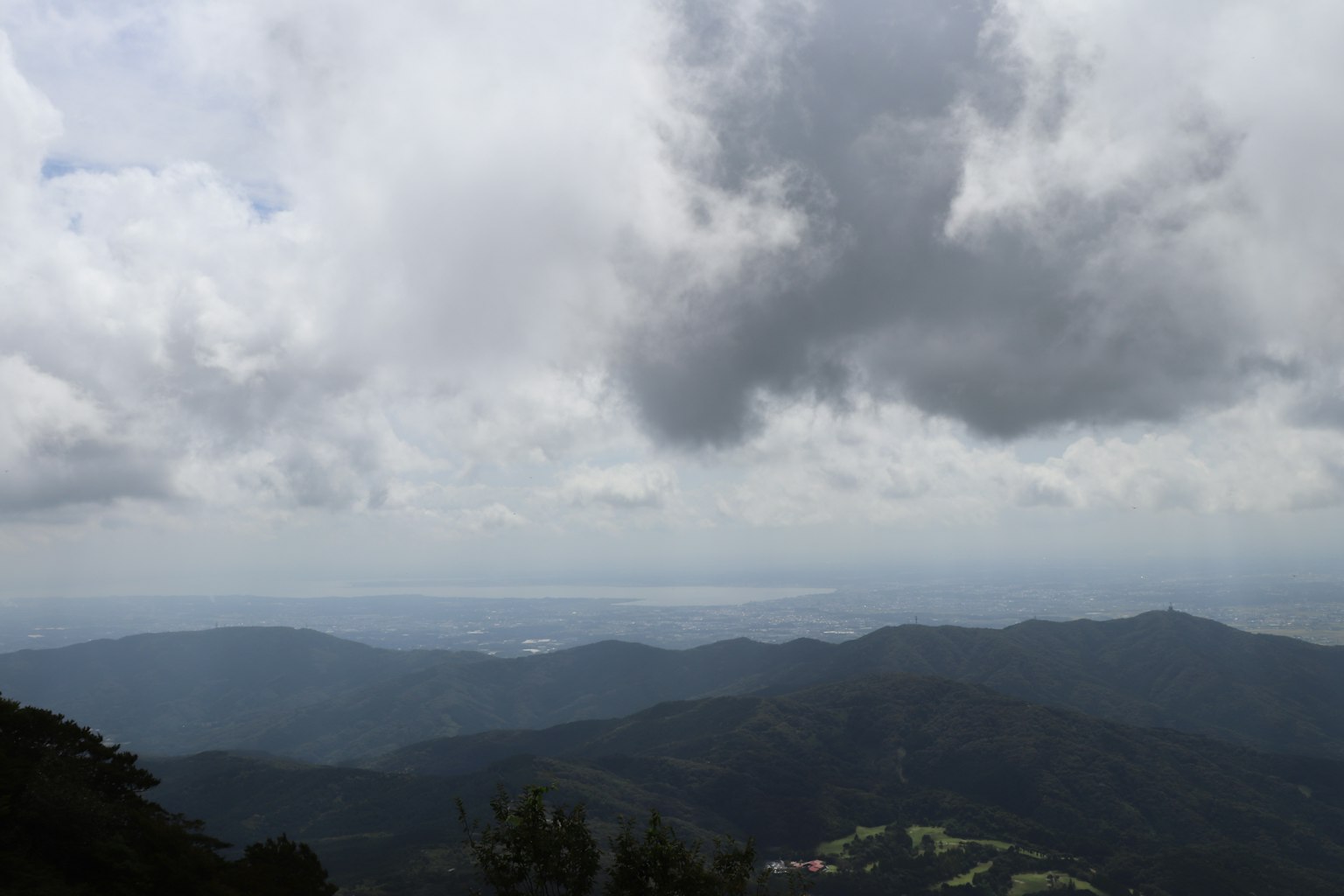 Mountain view with a cloudy sky