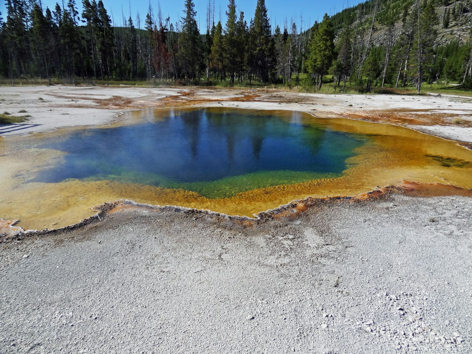 Cảnh quan suối nước nóng đầy màu sắc tại Vườn quốc gia Yellowstone