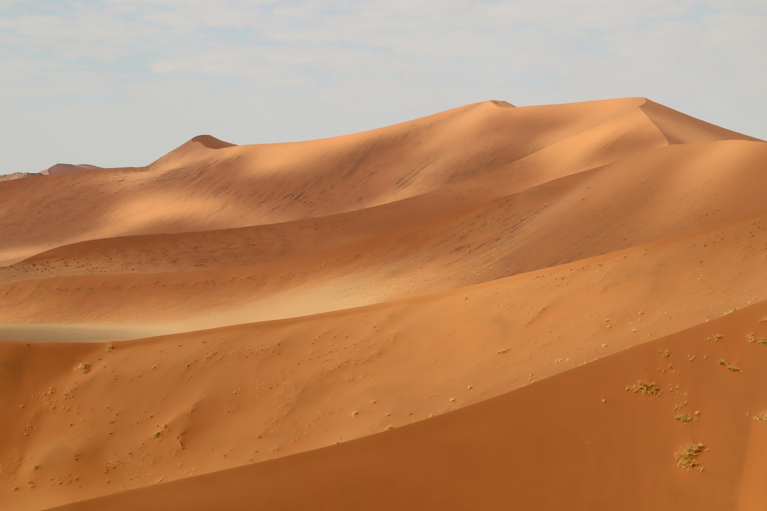 Un bellissimo paesaggio di dune di sabbia arancione
