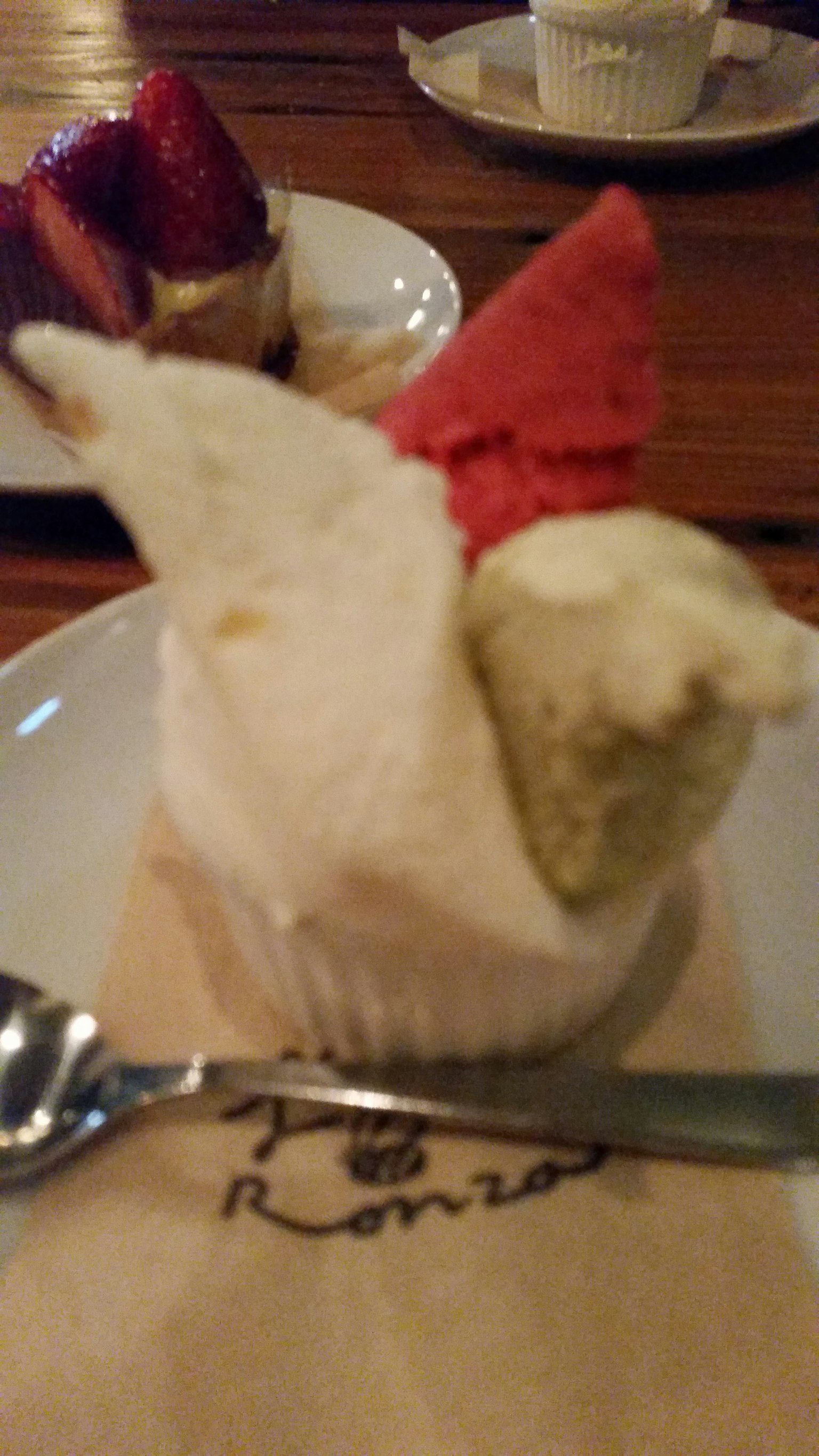 Cupcake topped with strawberry and matcha flavors