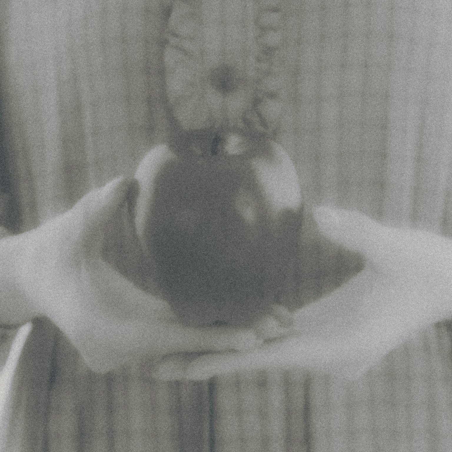 Foto en blanco y negro de una mujer sosteniendo una manzana
