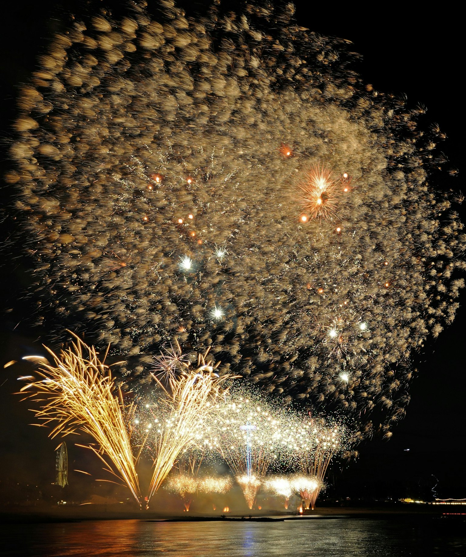 Beautiful display of fireworks lighting up the night sky