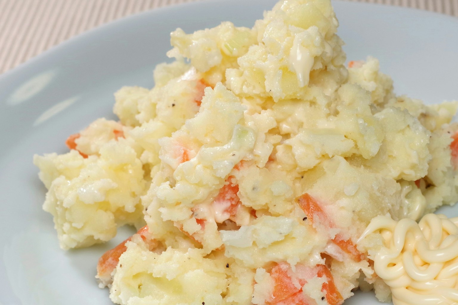 Creamy potato salad with added smoked salmon
