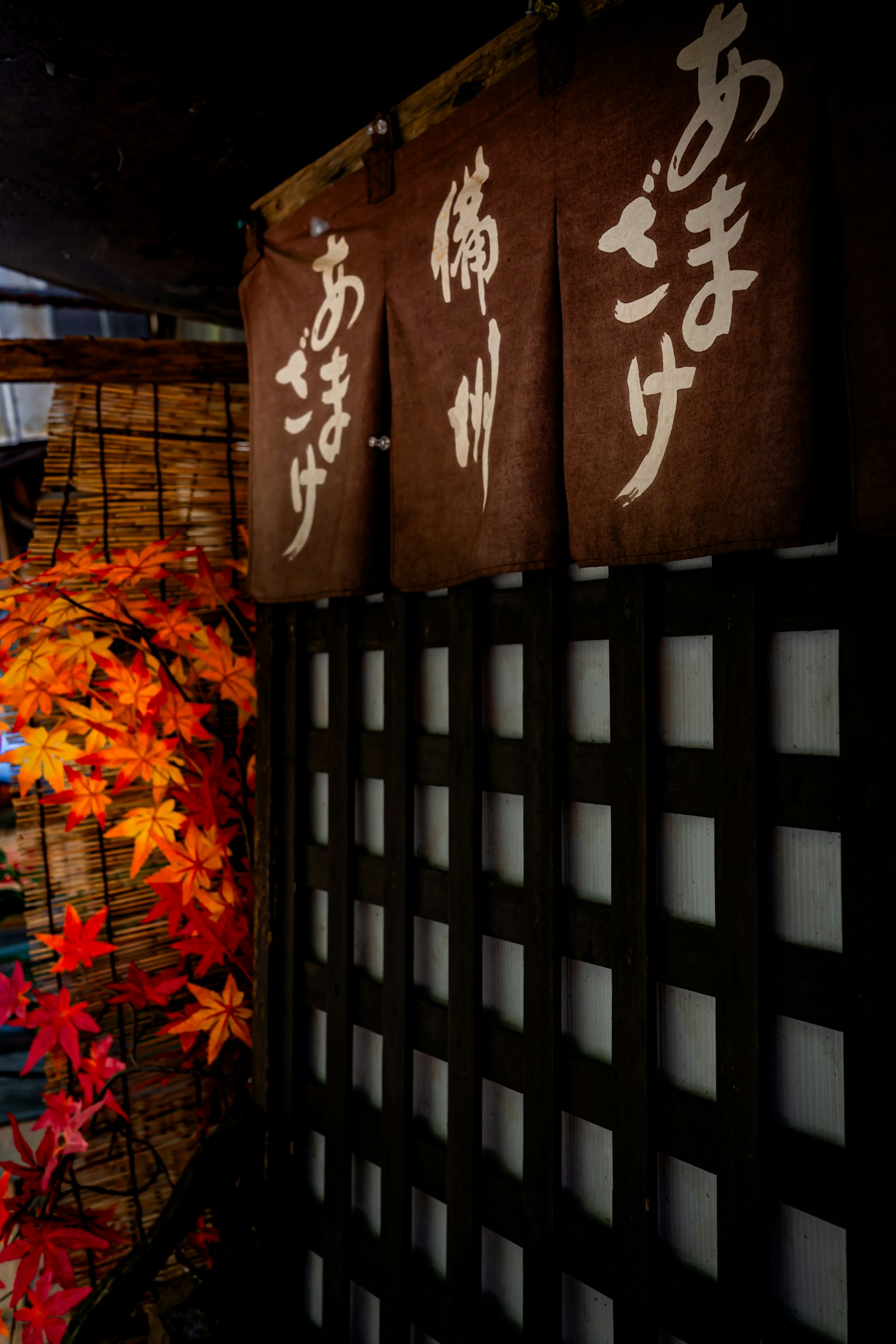传统日本标志和色彩斑斓的秋叶在风景优美的环境中