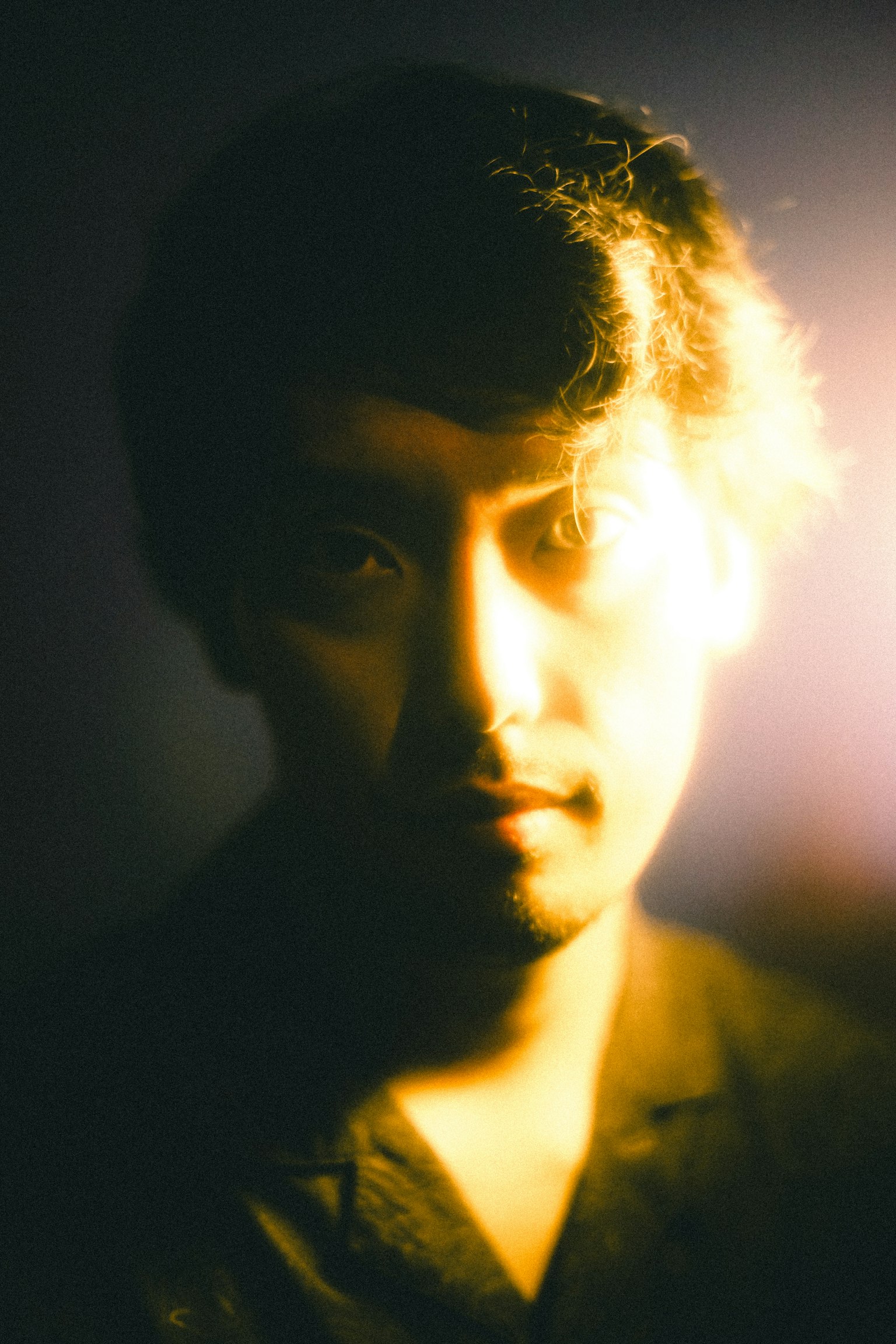 Portrait of a man illuminated by soft light