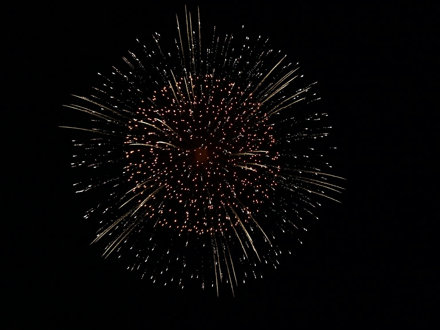 Esplosione di fuochi d'artificio su sfondo nero