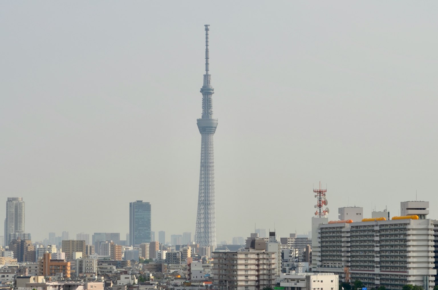 Stadtansicht mit dem Tokyo Skytree in der Ferne