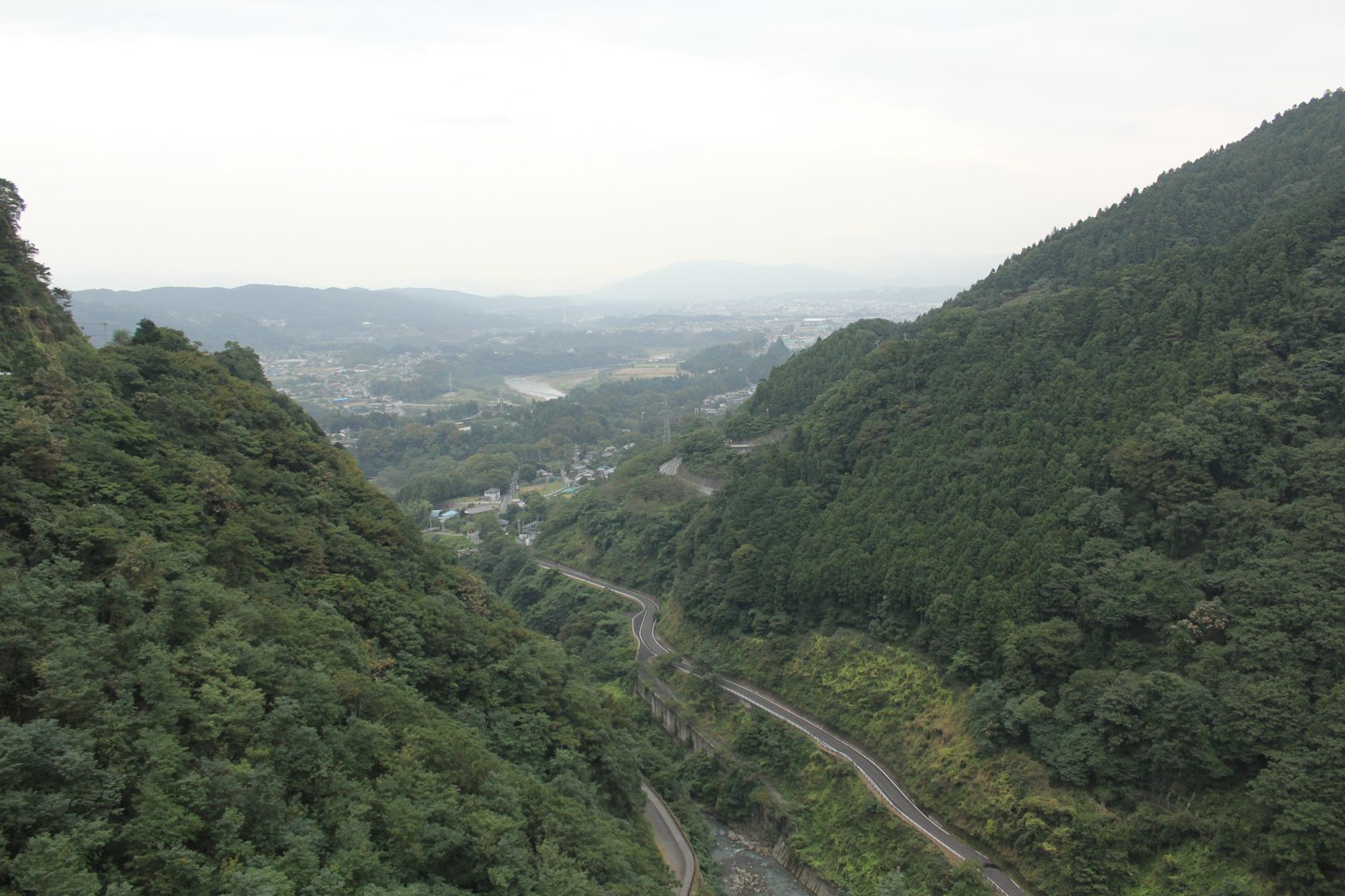 郁郁葱葱的绿色山脉和蜿蜒的铁路