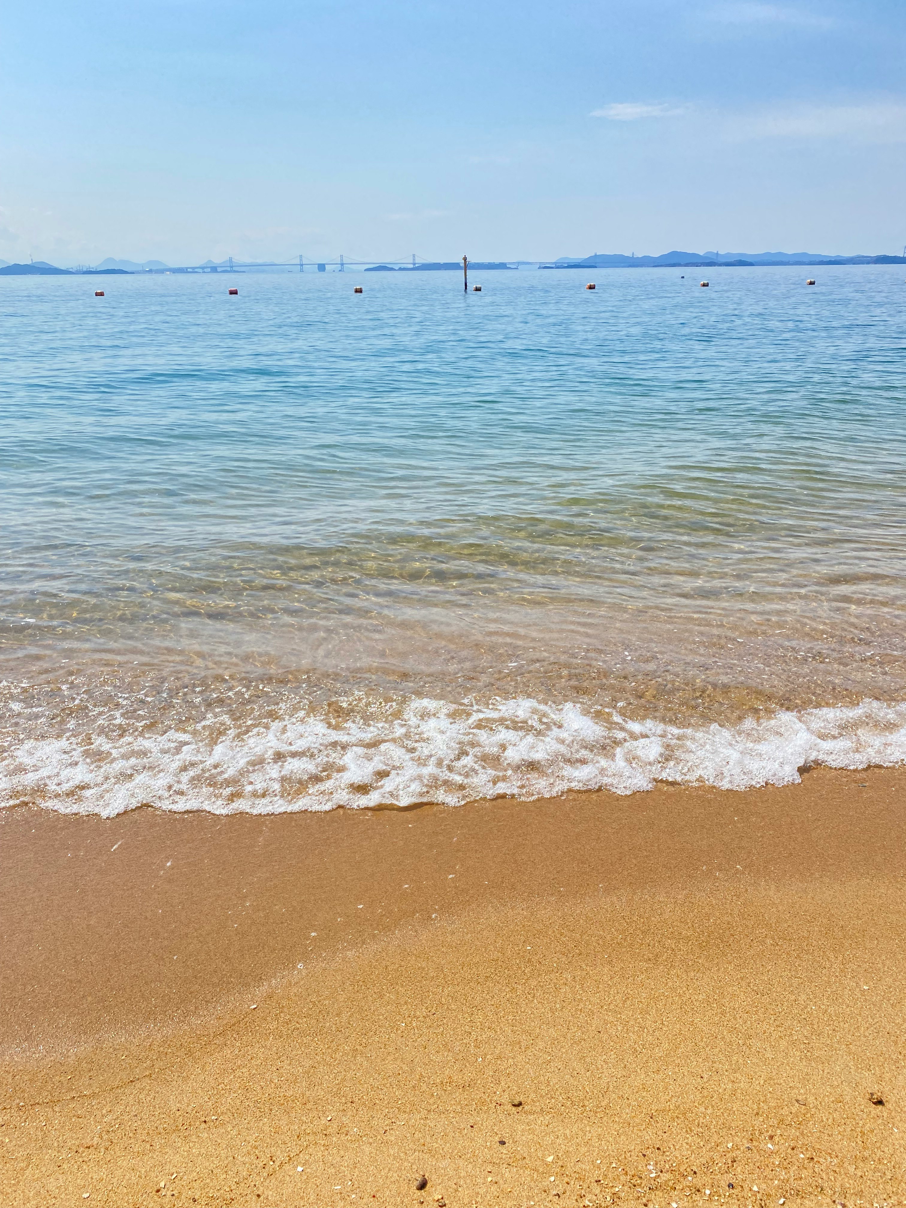 穏やかな海辺の波と砂浜の風景