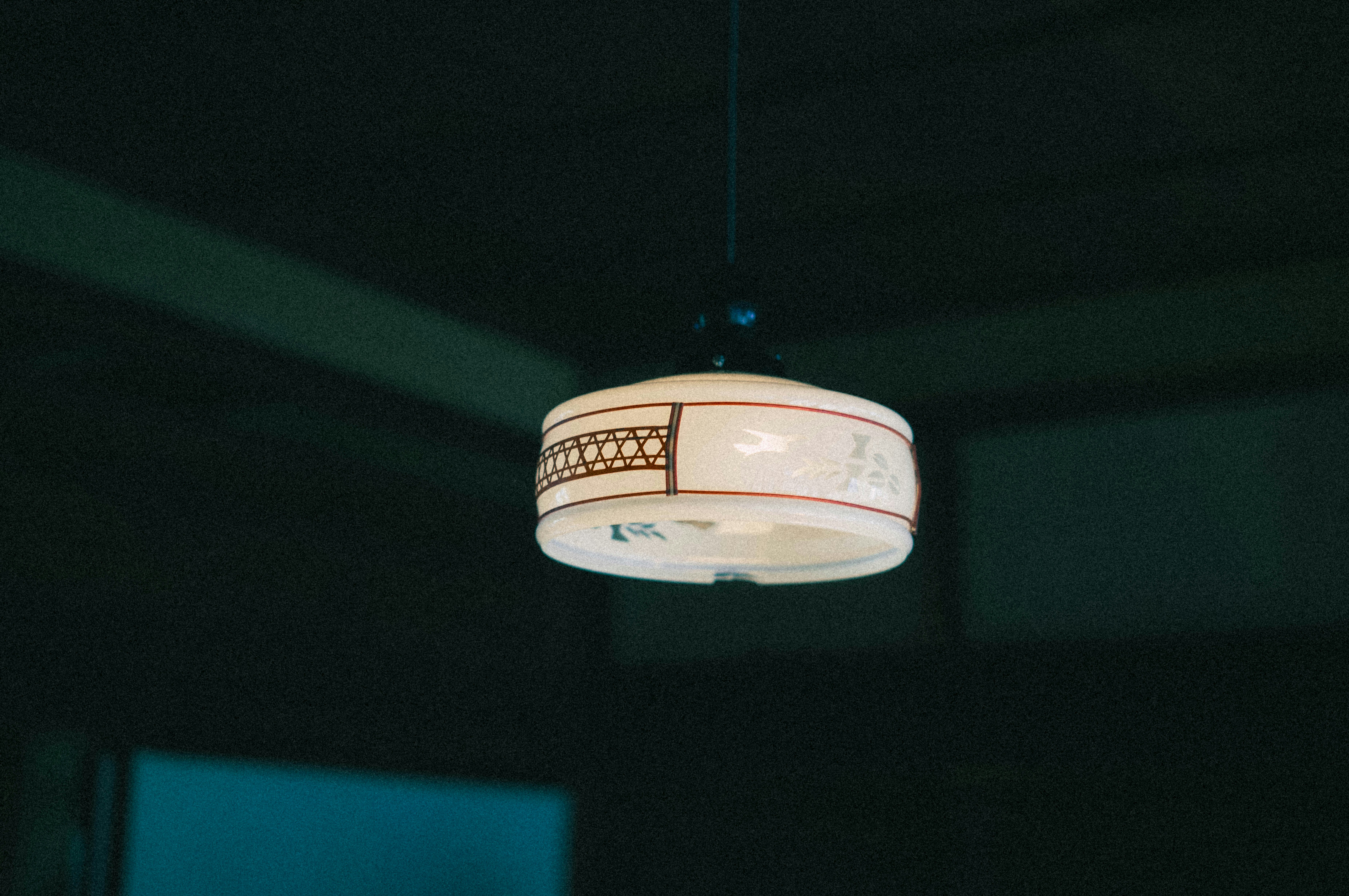 close-up of a ceiling light fixture