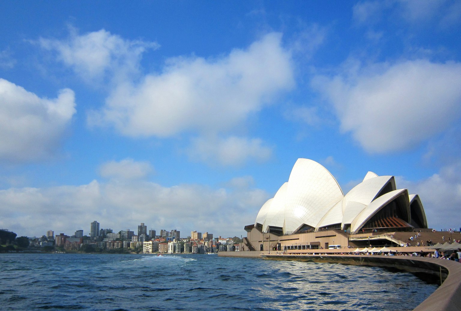 Sydney Opera House with stunning architecture and blue sky