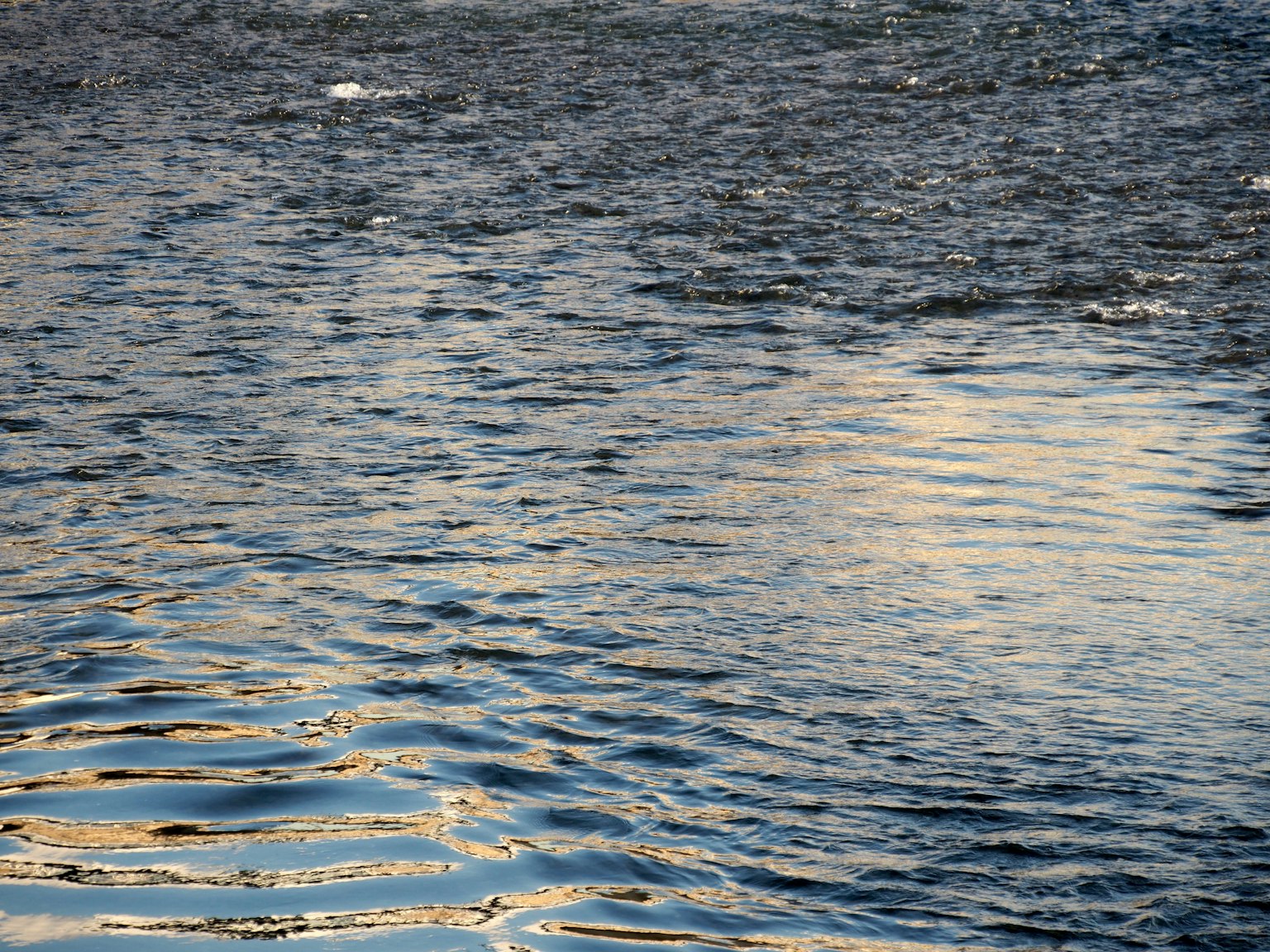 Surface d'eau calme avec des ondulations reflétant la lumière