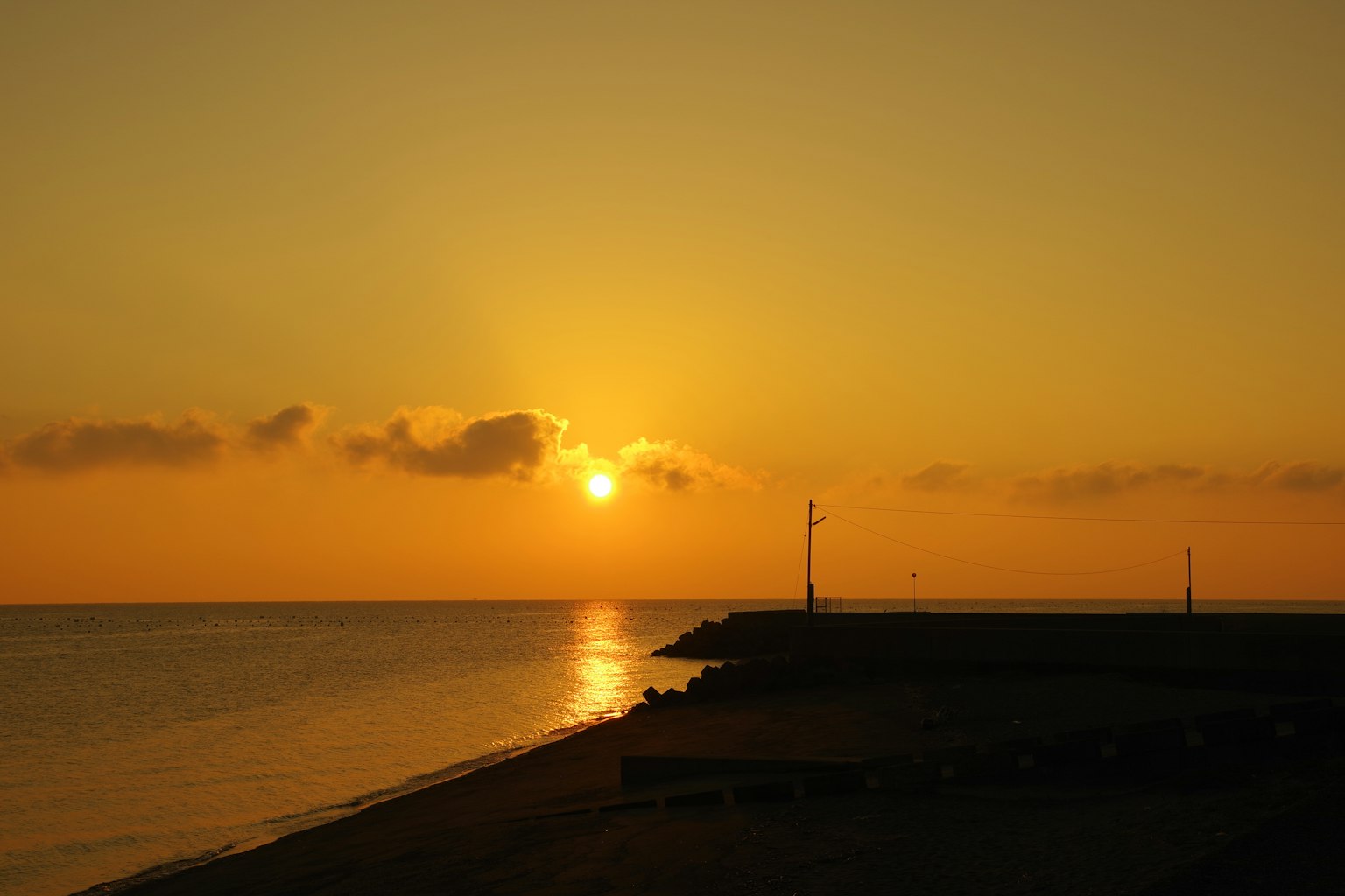 Beautiful sunset over the calm sea