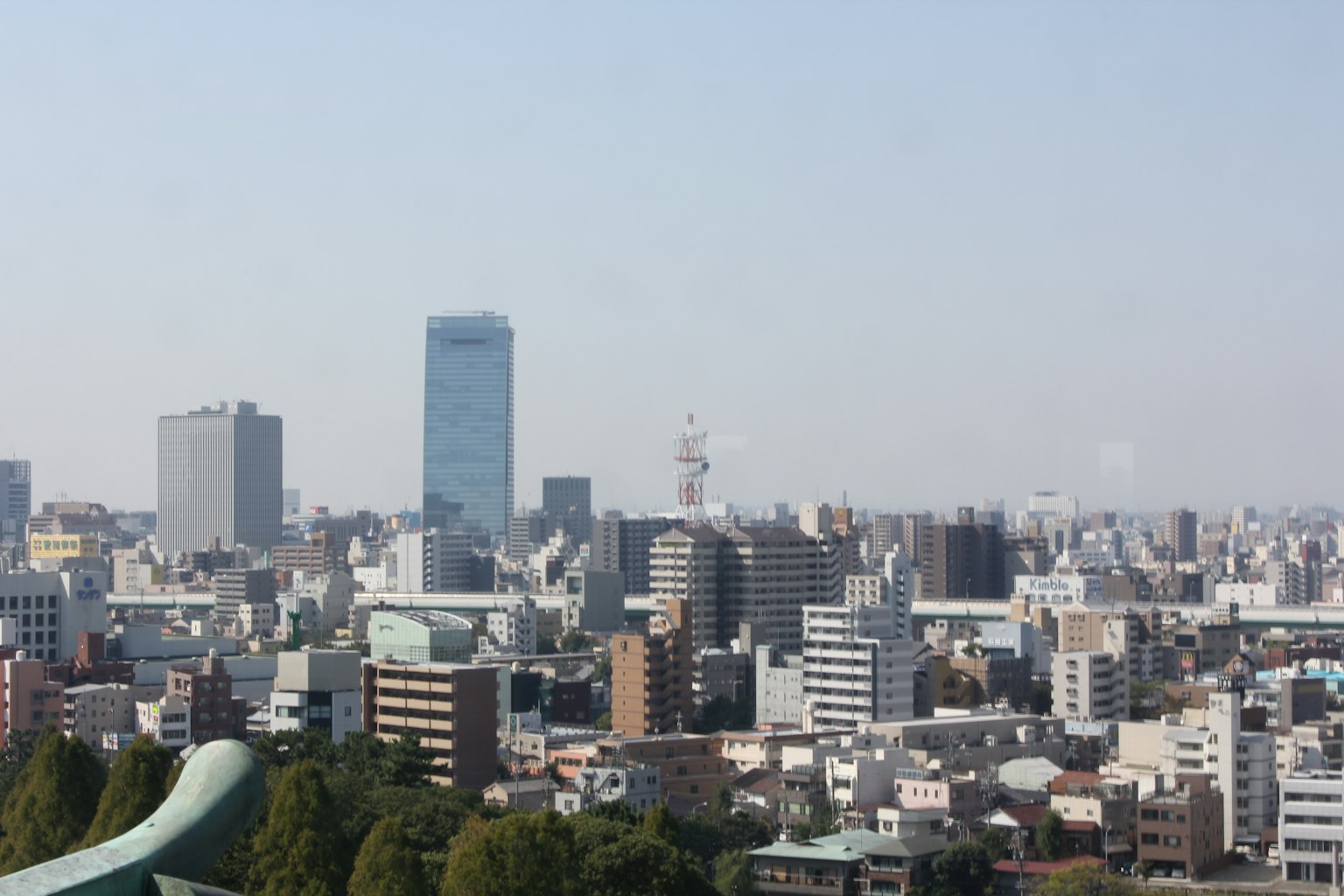 Panoramic view of Tokyo skyline featuring high-rise buildings and residential areas