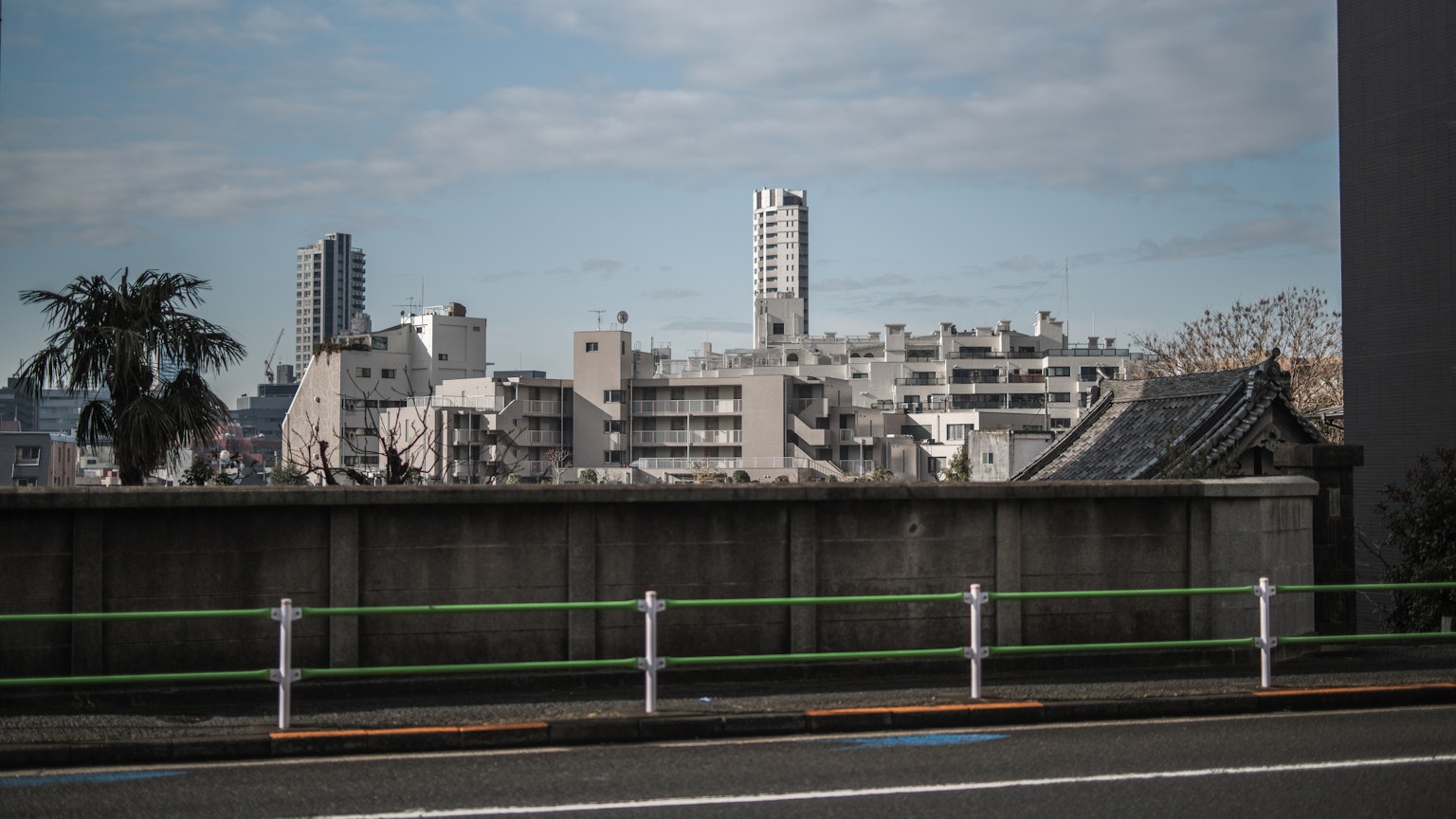 Urban landscape of Tokyo with buildings and clear sky