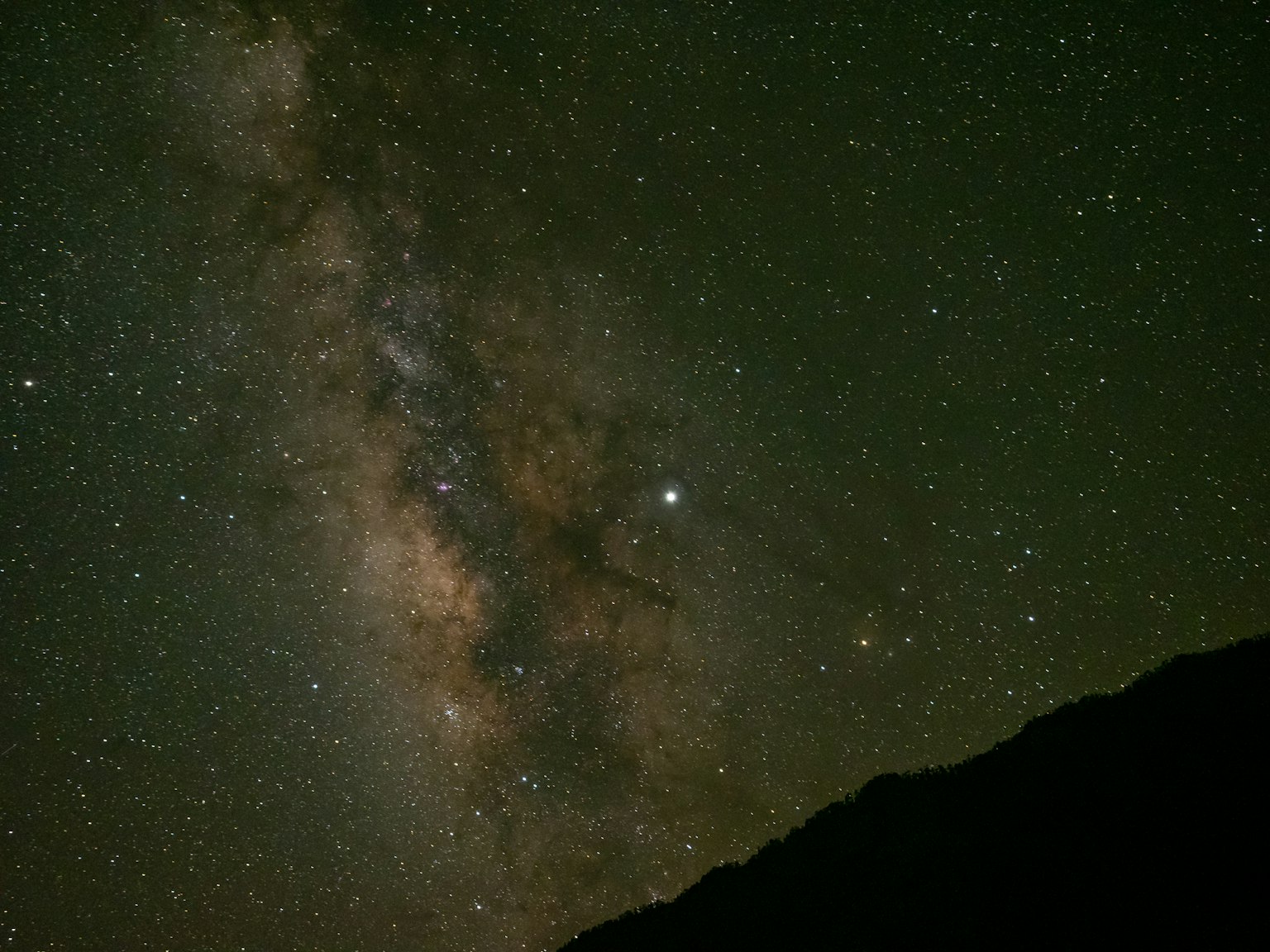 美丽的银河和星星在黑暗的天空中